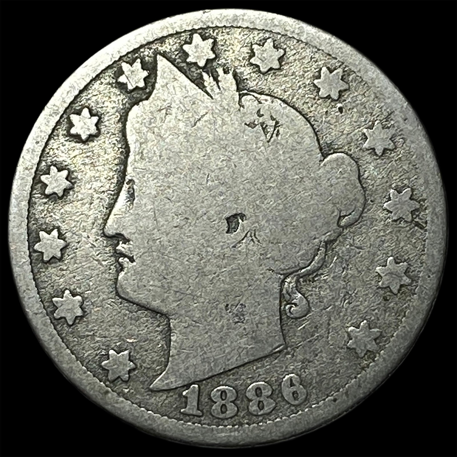 1886 Liberty Head Nickel NICELY CIRCULATED: 1886 Liberty Head Nickel NICELY CIRCULATED