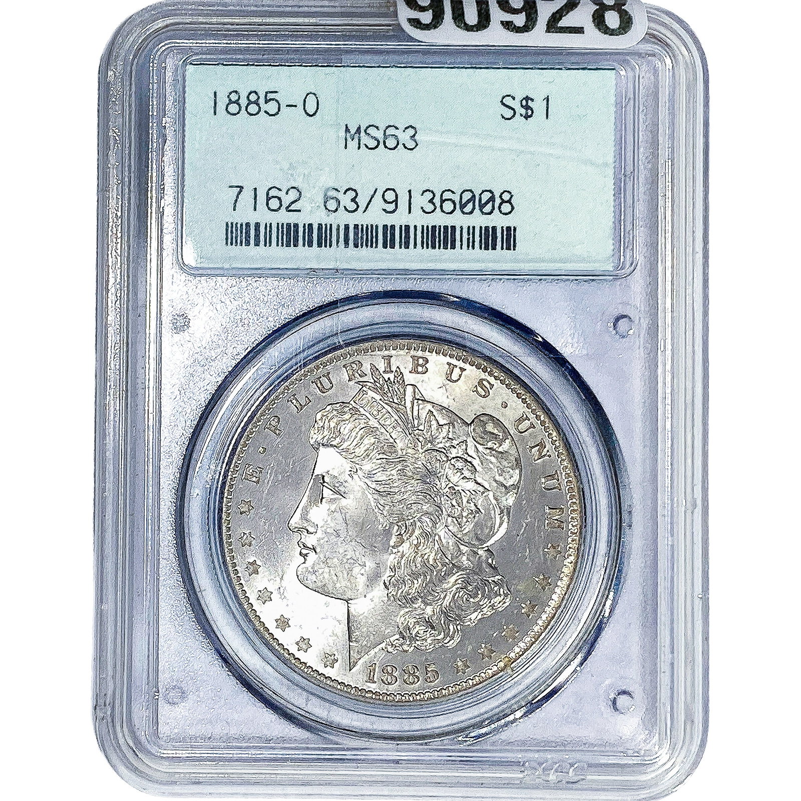 1885-O Morgan Silver Dollar PCGS MS63: 1885-O Morgan Silver Dollar PCGS MS63