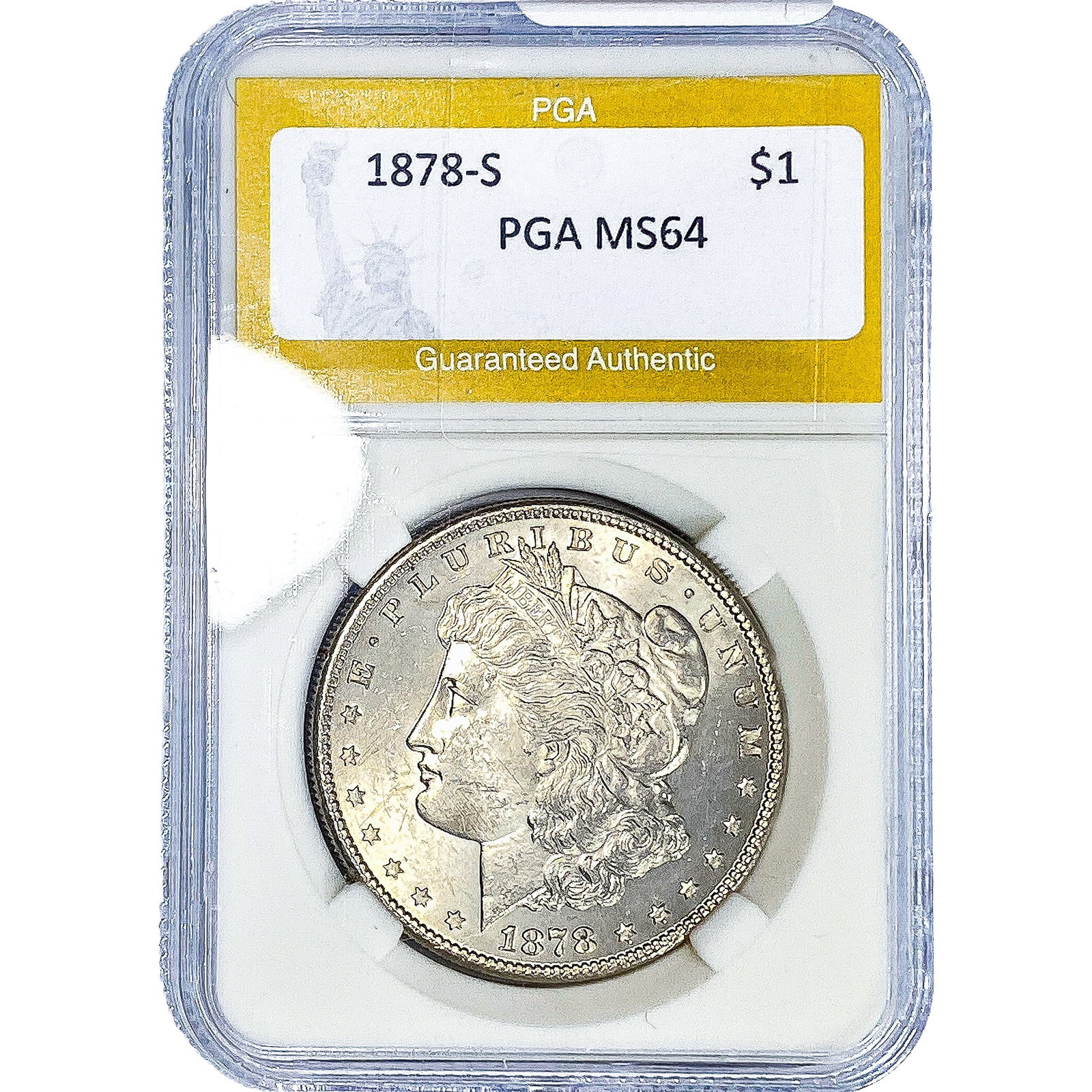 1878-S Morgan Silver Dollar PGA MS64: 1878-S Morgan Silver Dollar PGA MS64
