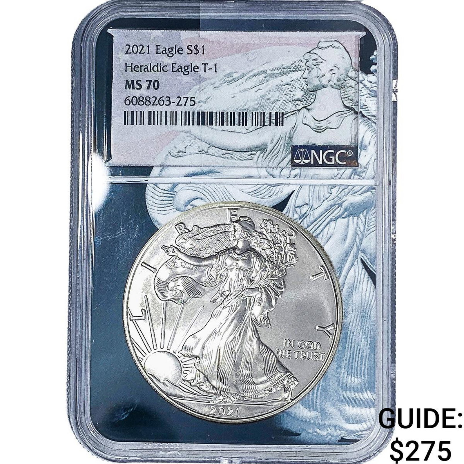 2021 Silver Eagle NGC MS70 T-1: 2021 Silver Eagle NGC MS70 T-1