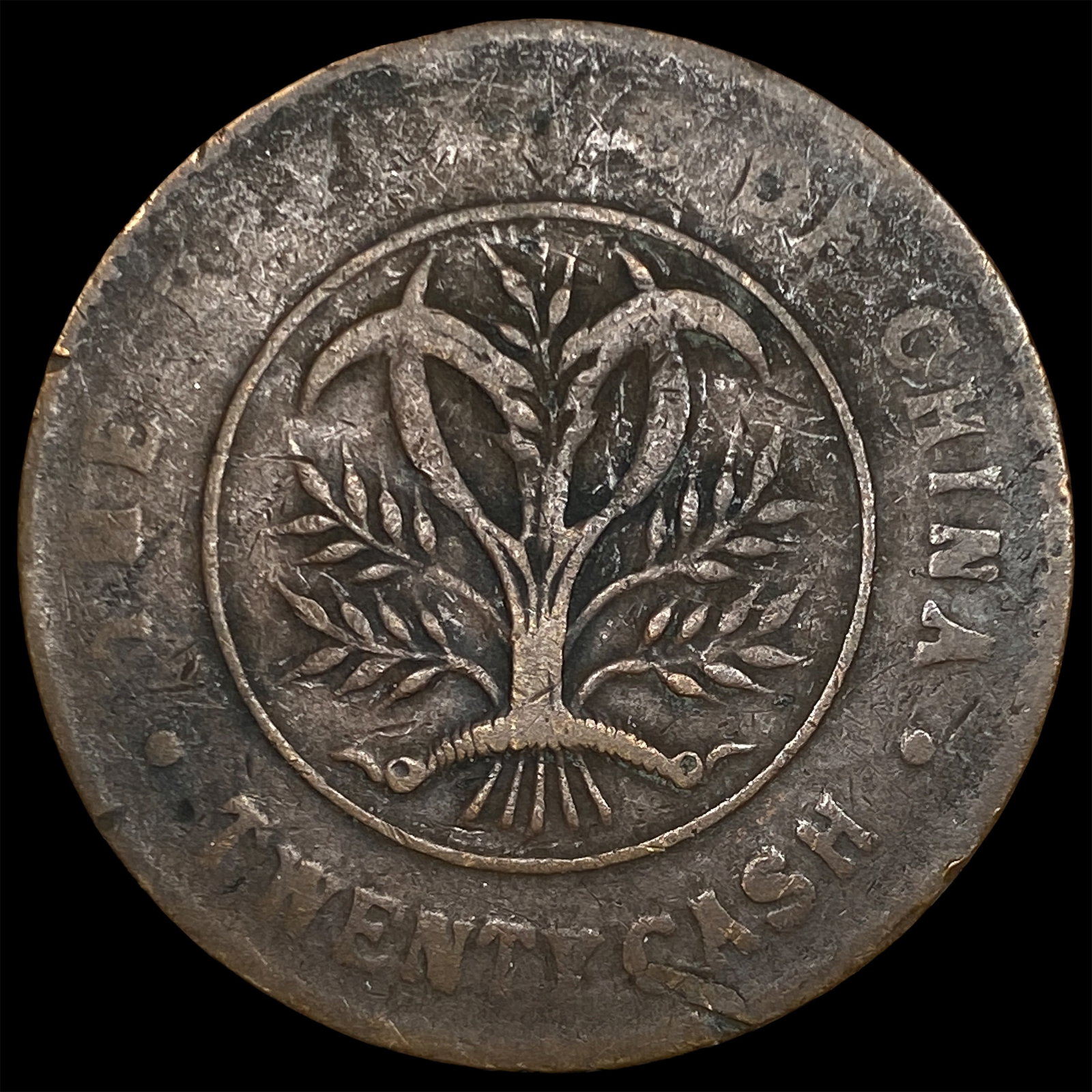 1919 Chins Hunsm Brass 20 Cash (1 of 2)