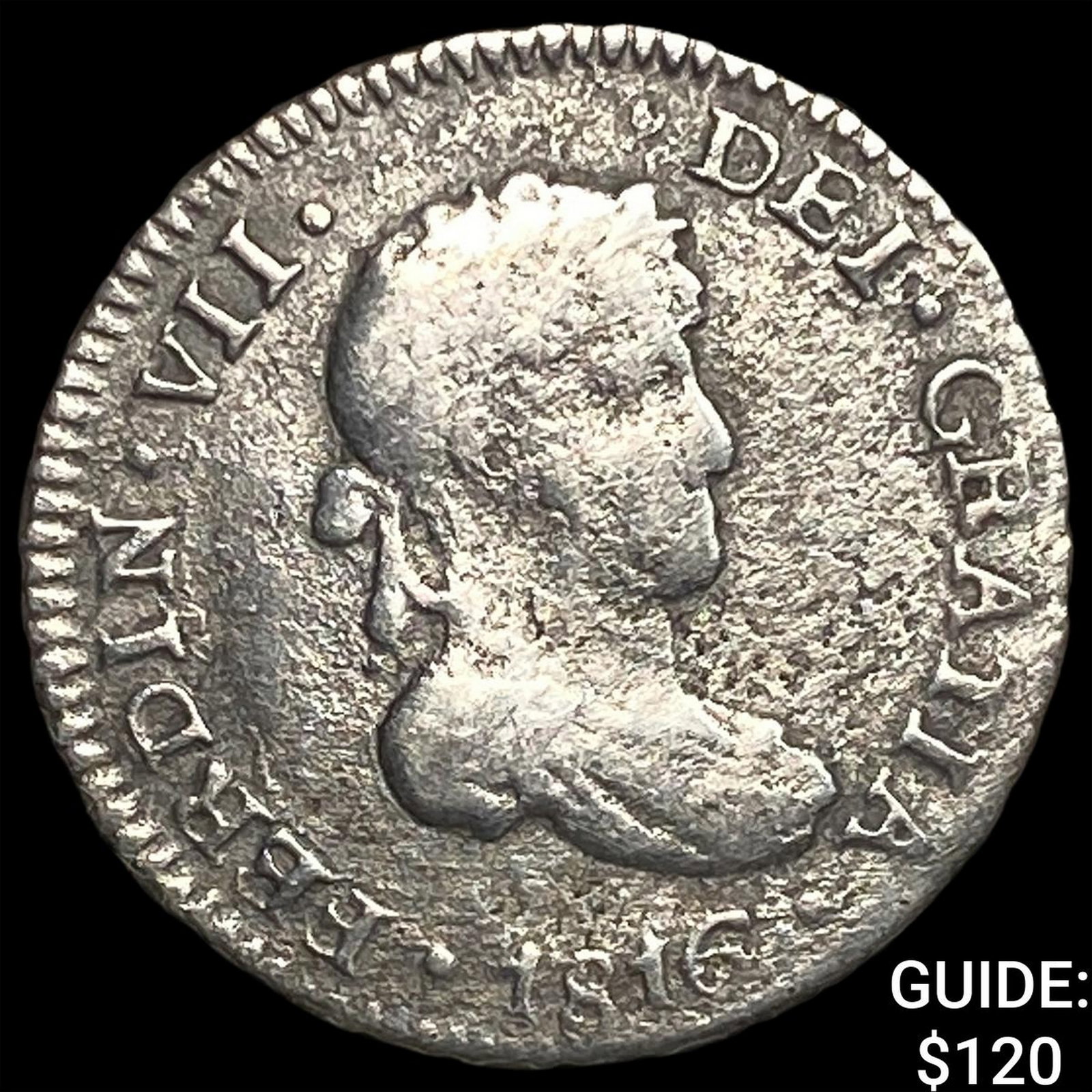 1816 Bolivia Potosi Silve 1/2 Real (1 of 2)