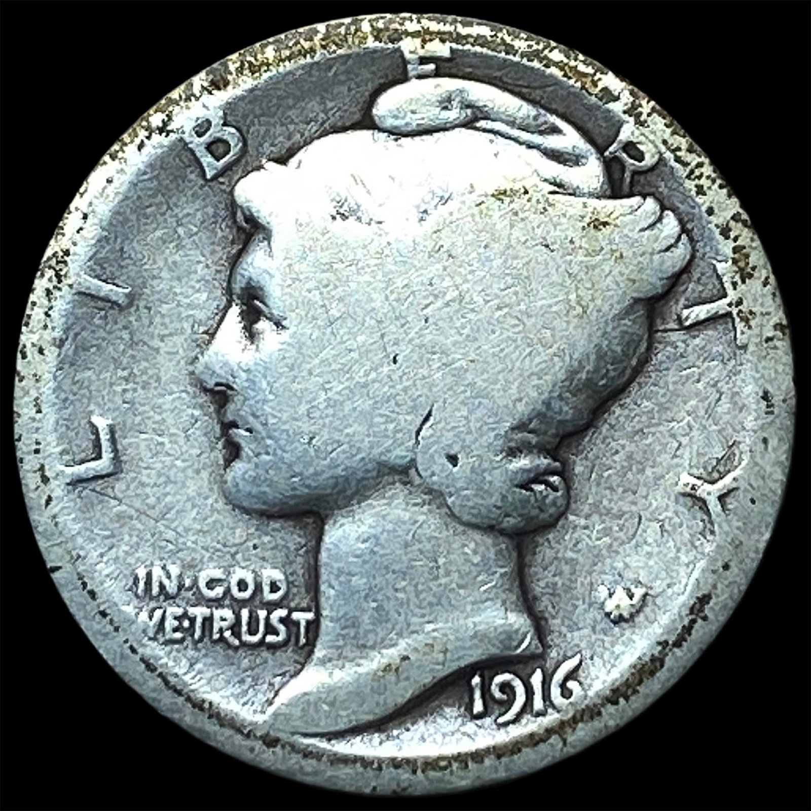1916 Mercury Dime NICELY CIRCULATED: 1916 Mercury Dime NICELY CIRCULATED