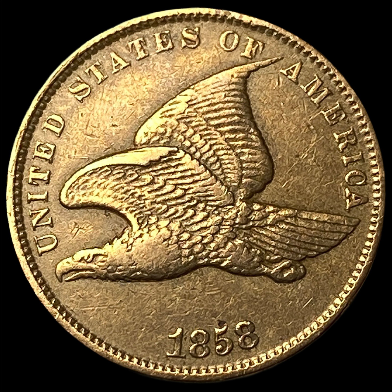1858 Flying Eagle Cent CLOSELY UNCIRCULATED: 1858 Flying Eagle Cent CLOSELY UNCIRCULATED