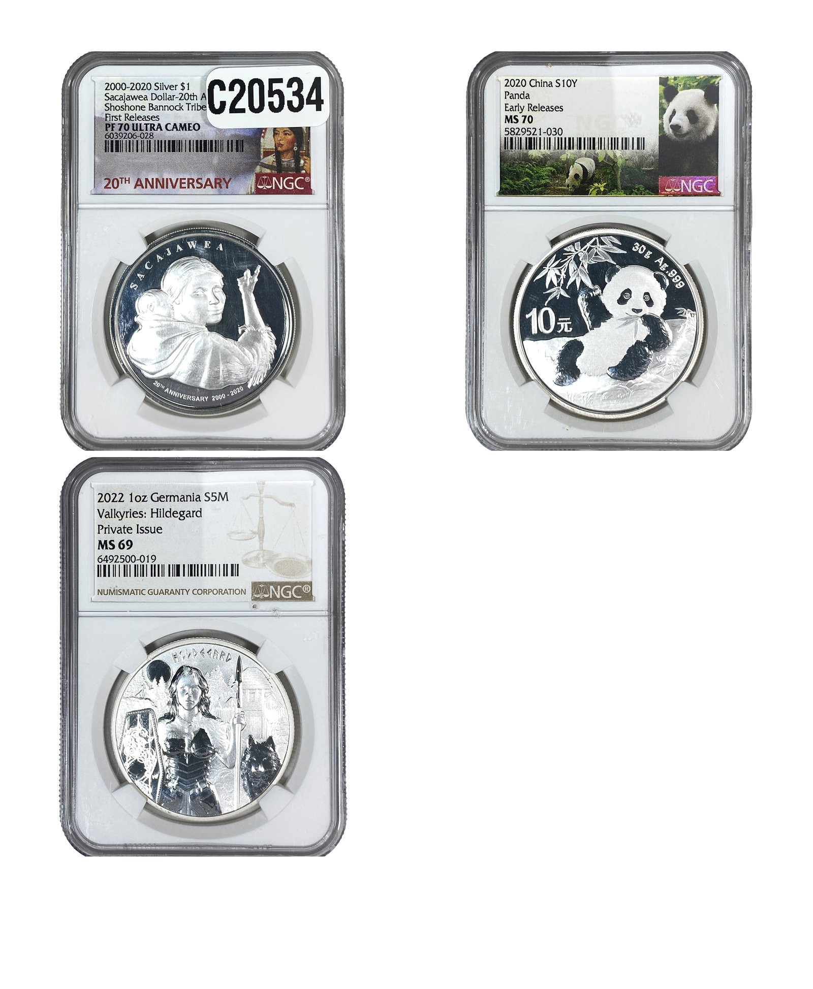 [3 Coins] 2020-2022 Silver 1 oz Coins NGC PF/MS69-70 (1 of 2)