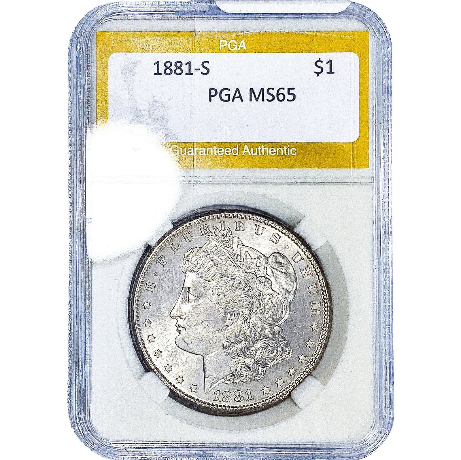 1881-S Morgan Silver Dollar PGA MS65: 1881-S Morgan Silver Dollar PGA MS65