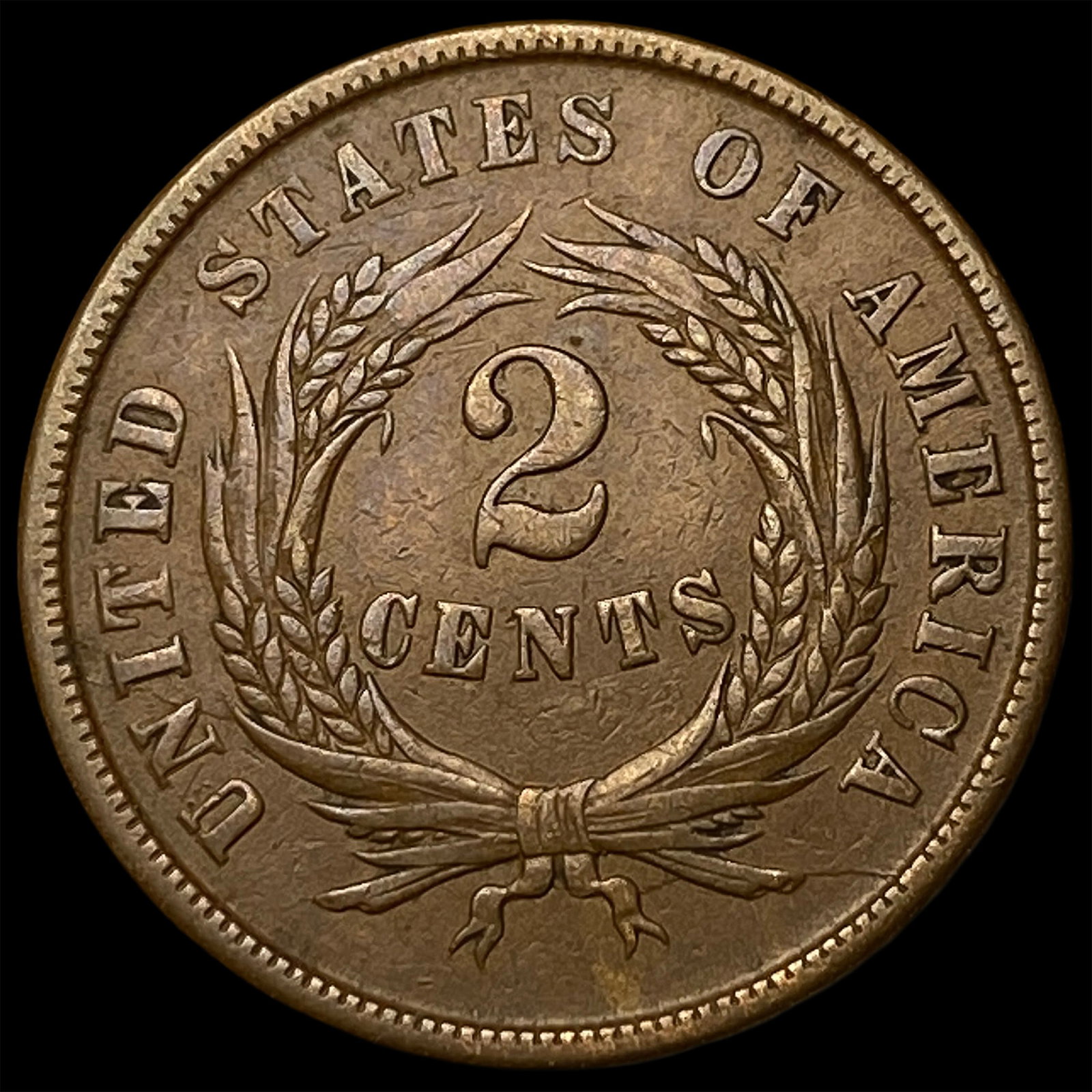 1864 Bronze Two-Cent Piece ABOUT UNCIRCULATED - 2