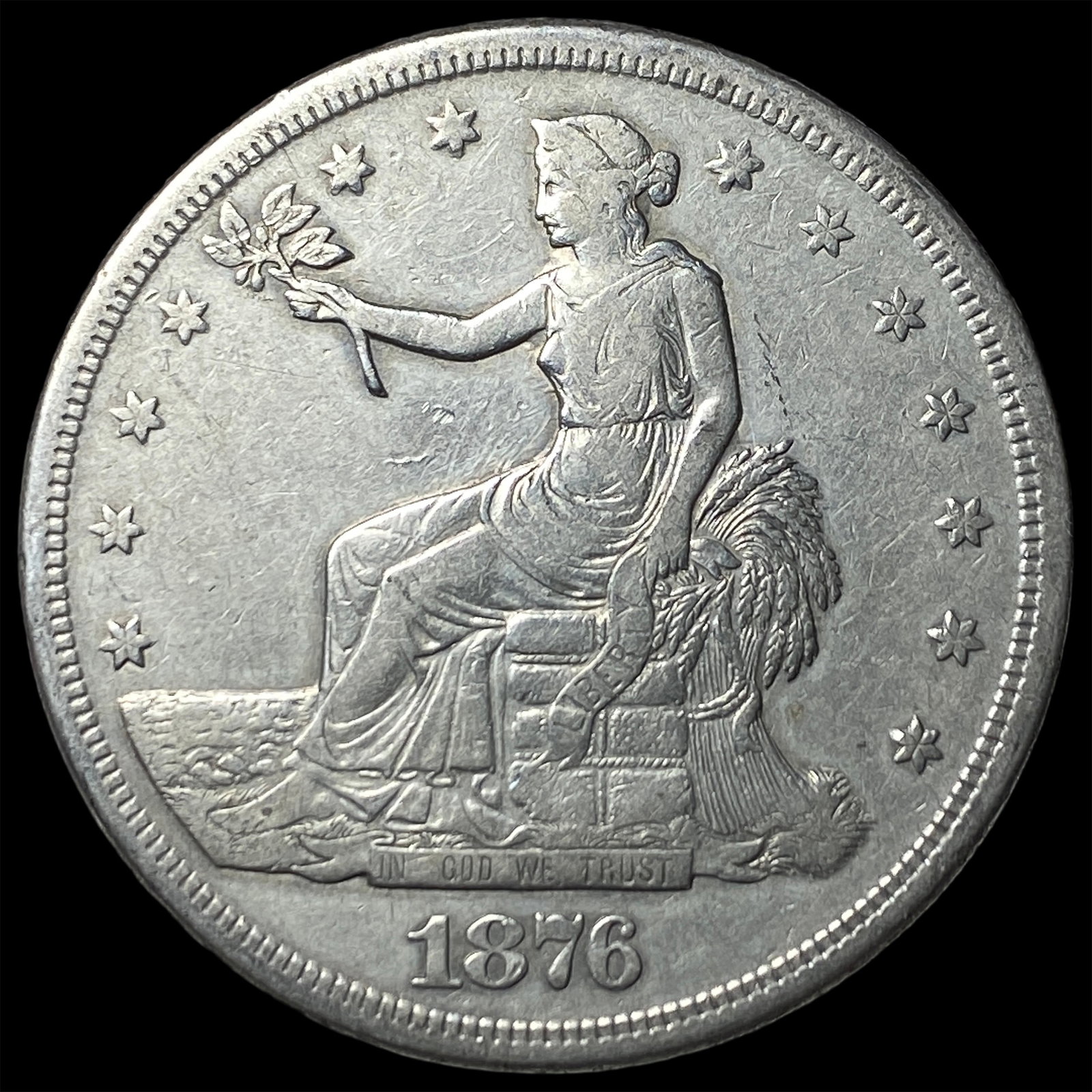 1876-S Silver Trade Dollar NEARLY UNCIRCULATED (1 of 2)