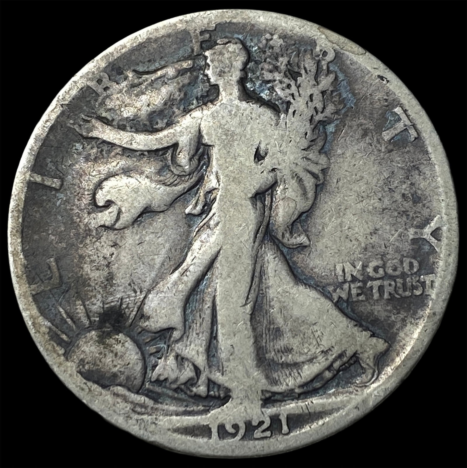 1921-S Silver Walking Liberty Half Dollar NICELY CIRCULATED: 1921-S Silver Walking Liberty Half Dollar NICELY CIRCULATED