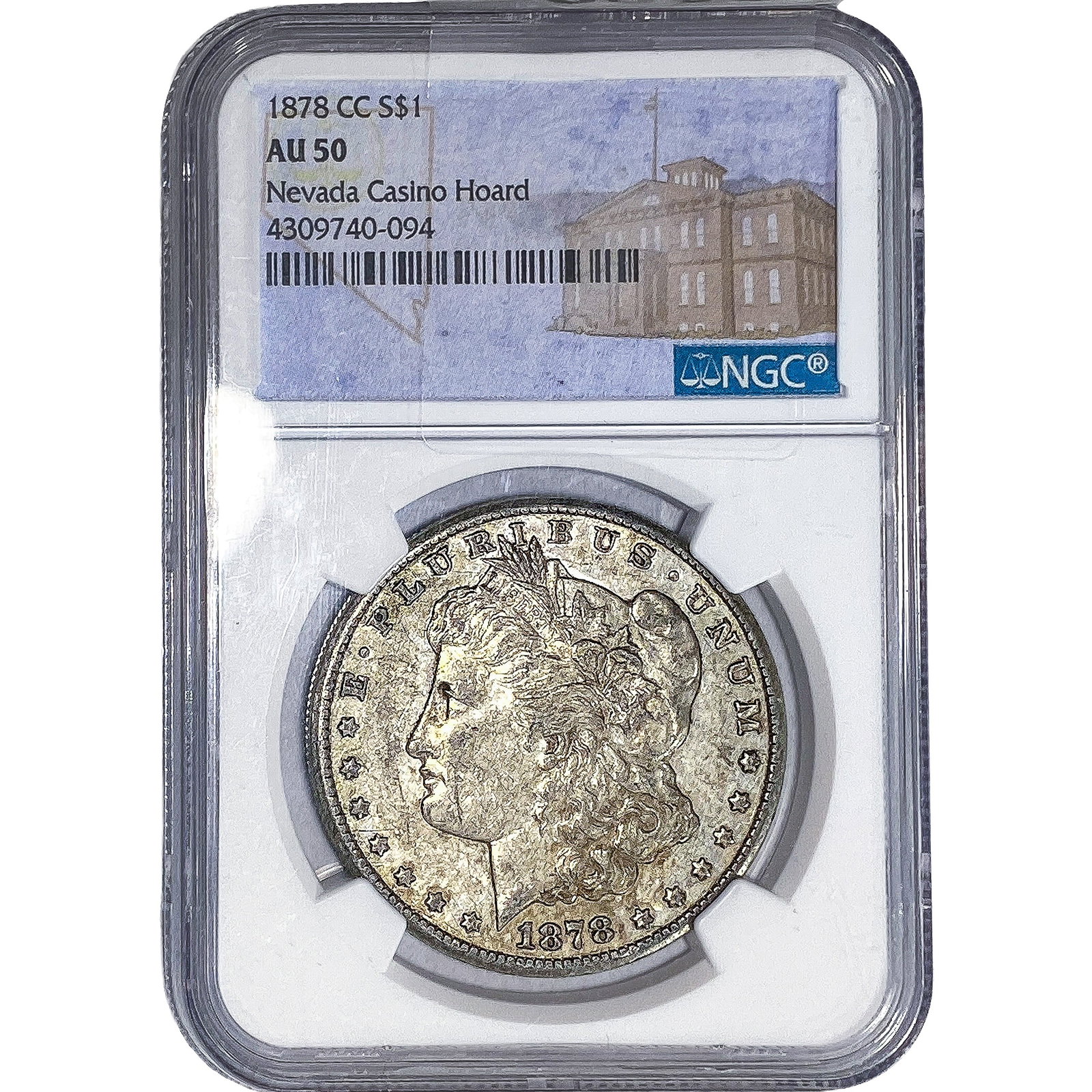 1878-CC Morgan Silver Dollar NGC AU50: 1878-CC Morgan Silver Dollar NGC AU50