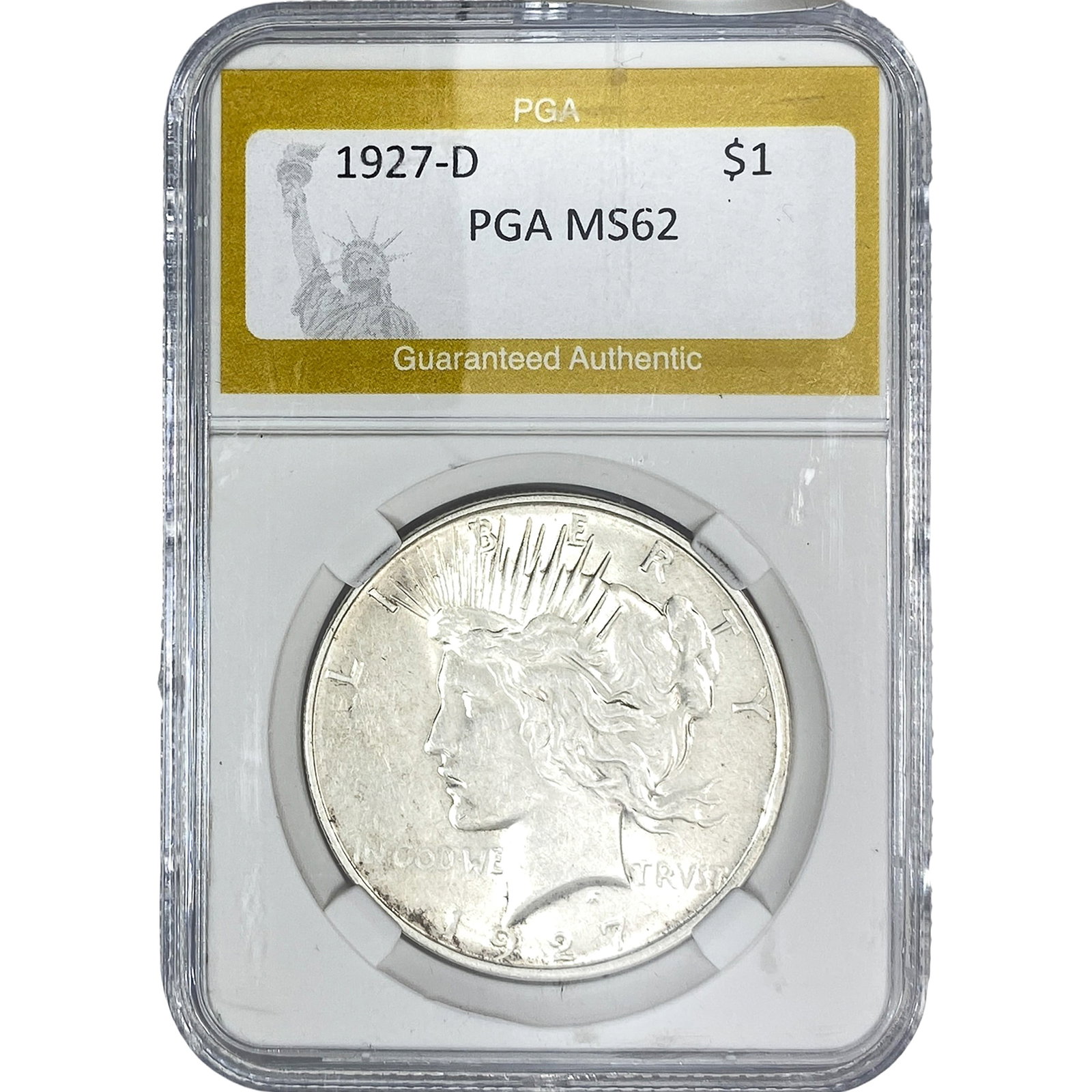 1927-D Silver Peace Dollar PGA MS62 (1 of 2)