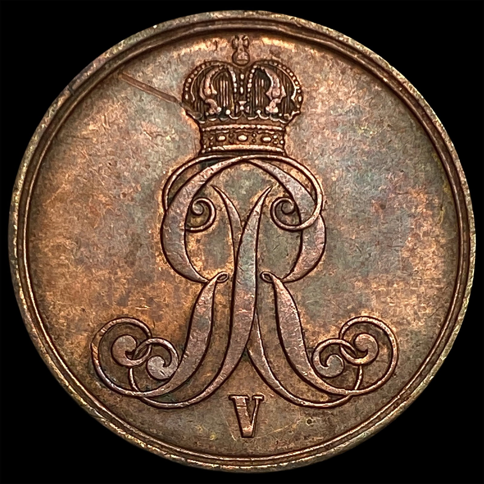 1854B Germany Copper 2 Pfenning: 1854B Germany Copper 2 Pfenning