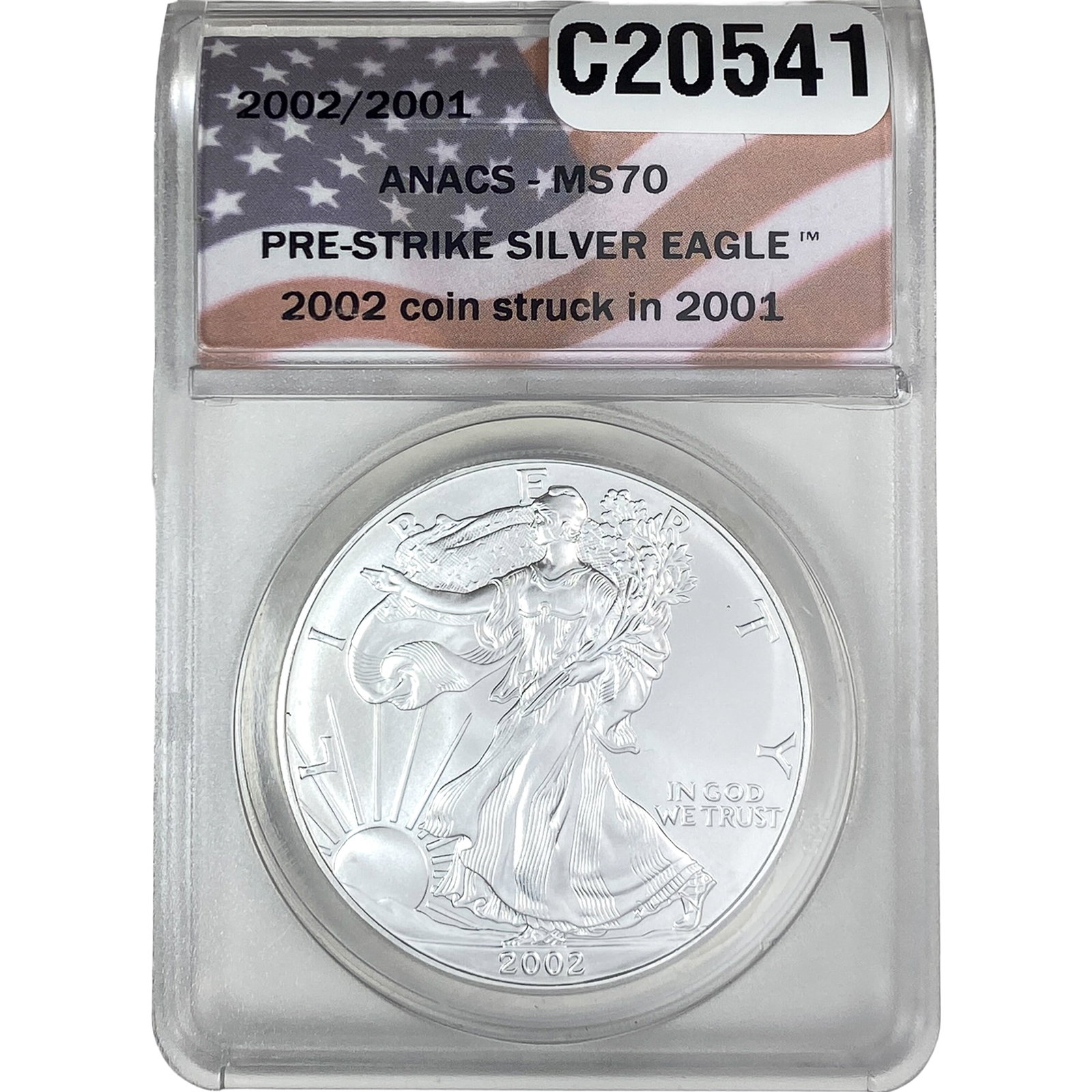 2002/2001 Silver Eagle ANACS MS70: 2002/2001 Silver Eagle ANACS MS70