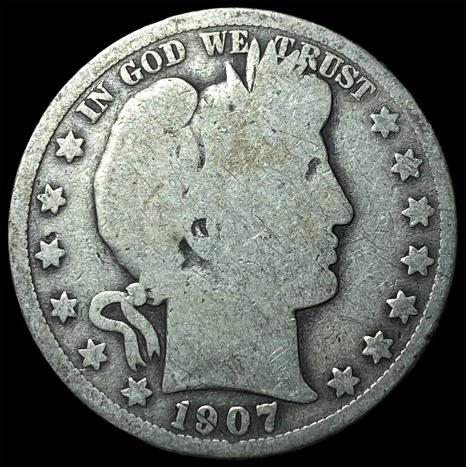 1907 Barber Half Dollar NICELY CIRCULATED: 1907 Barber Half Dollar NICELY CIRCULATED