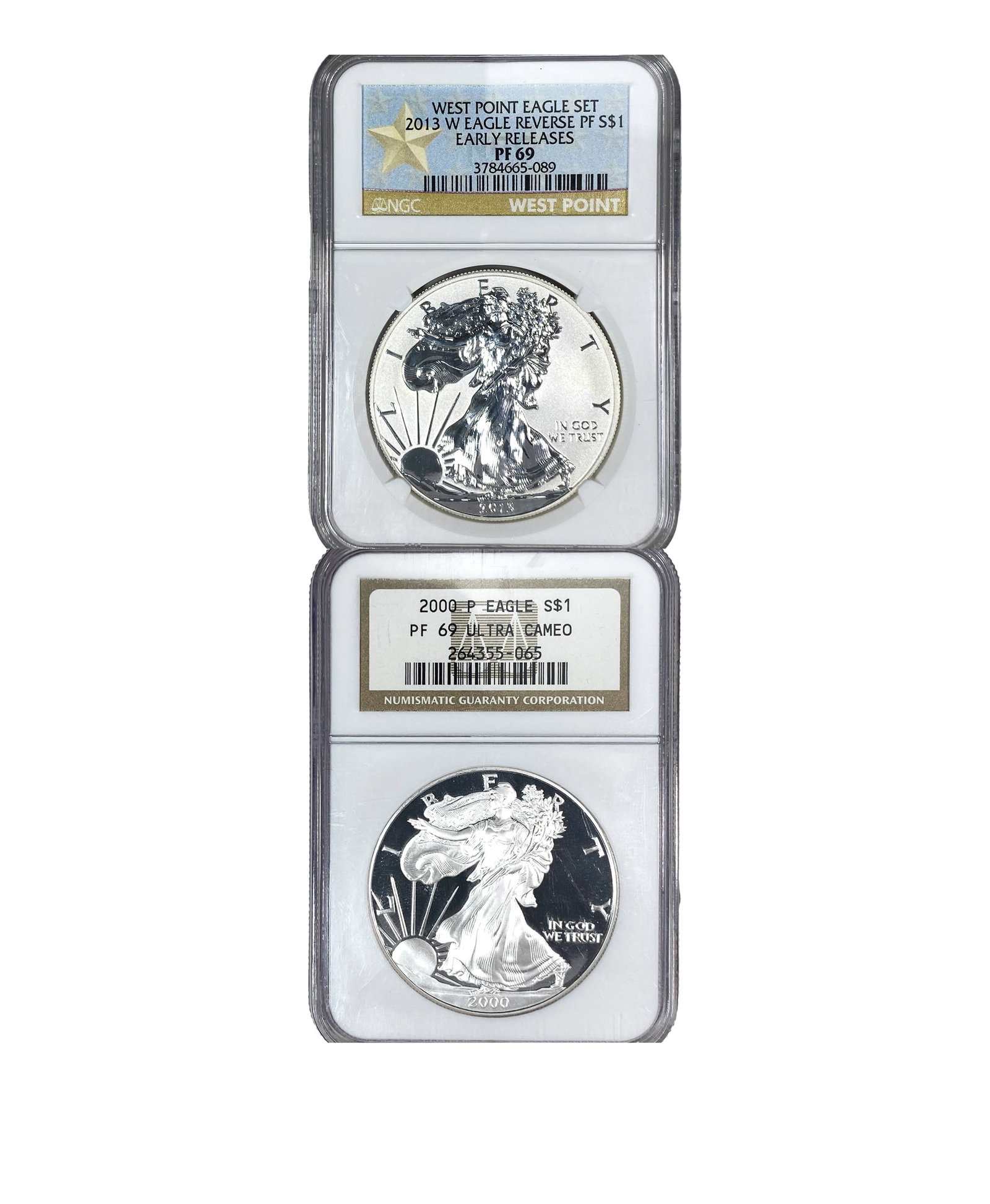 [2 Coins] 2000-2013 Silver Eagle NGC PF69 (1 of 2)