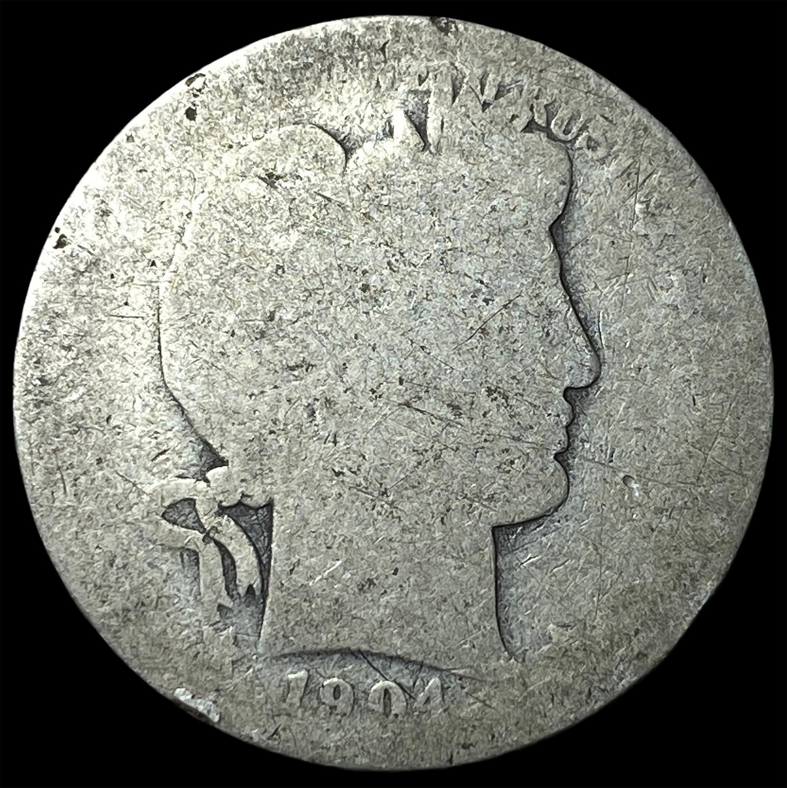 1904 Barber Silver Quarter NICELY CIRCULATED: 1904 Barber Silver Quarter NICELY CIRCULATED