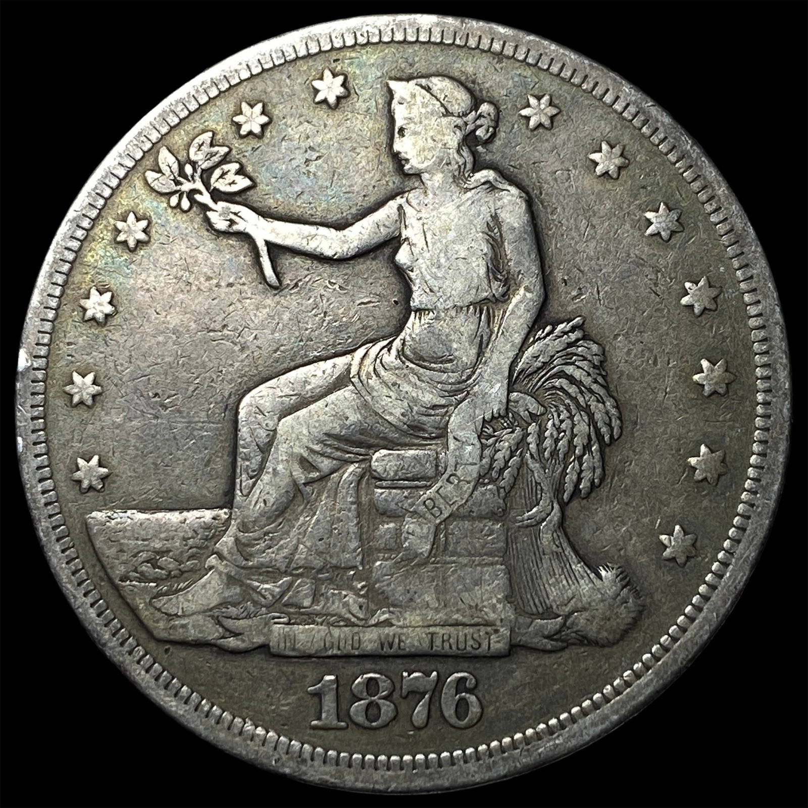 1876 Silver Trade Dollar NEARLY UNCIRCULATED (1 of 2)