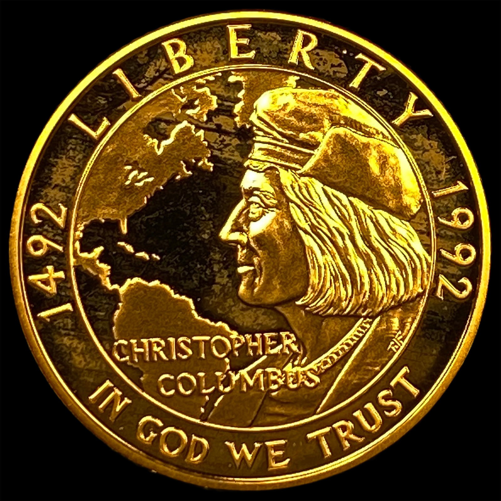 1992-W Gold $5 Columbus Quincentenary CHOICE PROOF (1 of 2)