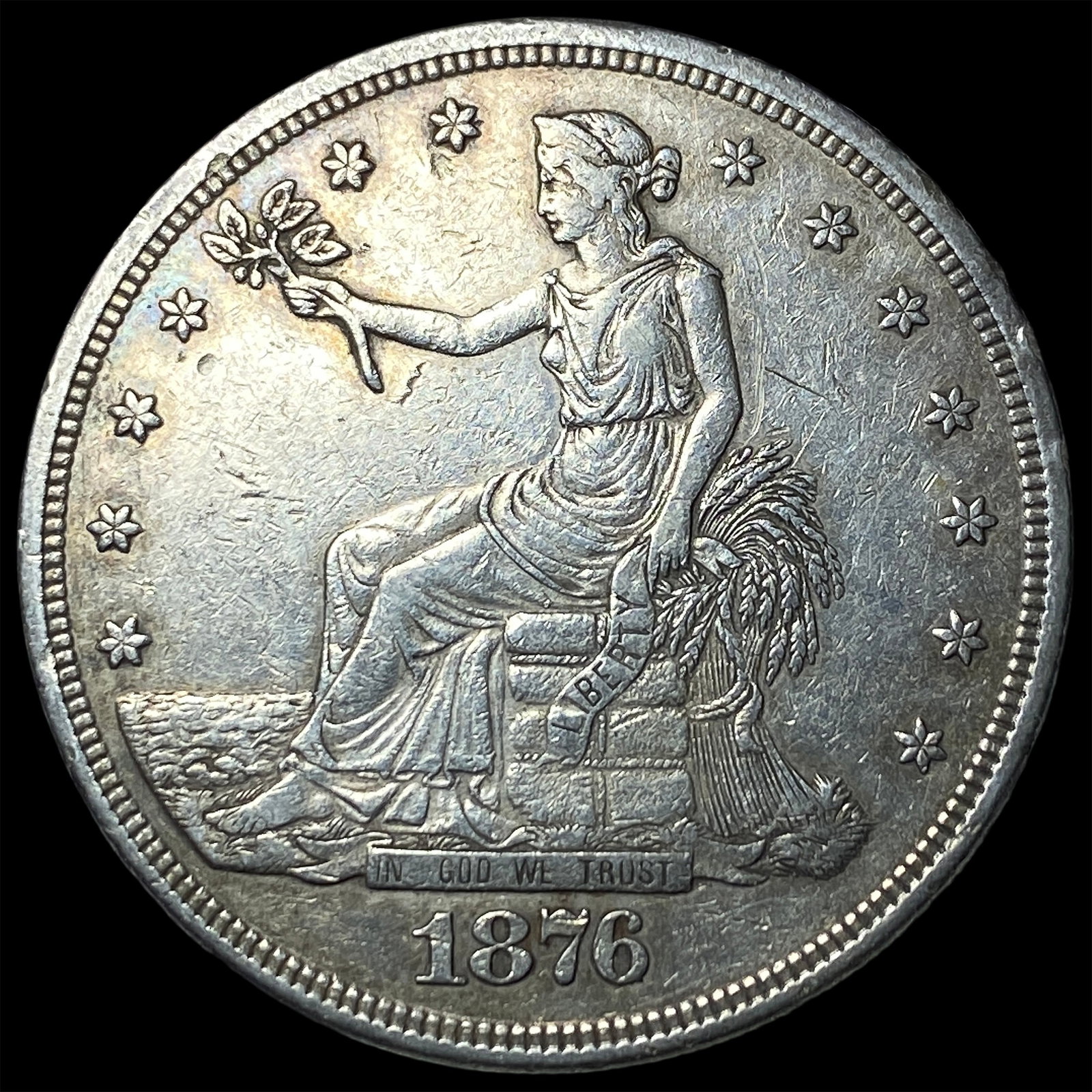 1876 Silver Trade Dollar NEARLY UNCIRCULATED: 1876 Silver Trade Dollar NEARLY UNCIRCULATED