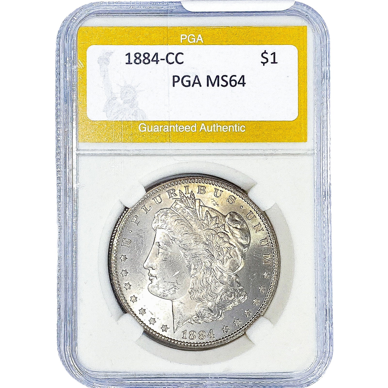 1884-CC Morgan Silver Dollar PGA MS64: 1884-CC Morgan Silver Dollar PGA MS64