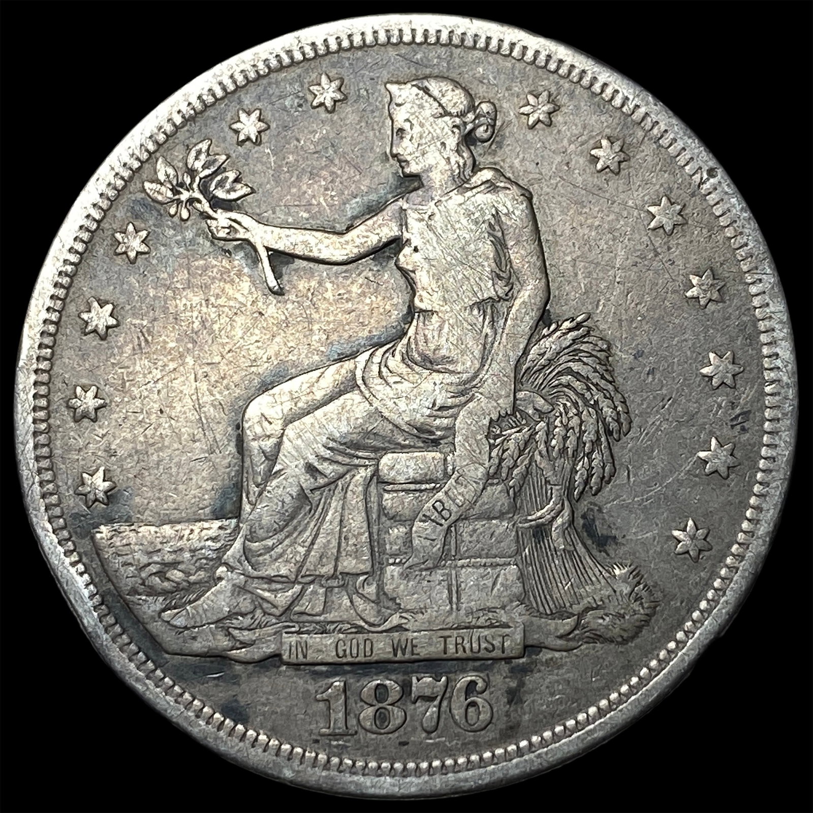 1876-S Silver Trade Dollar NEARLY UNCIRCULATED (1 of 2)