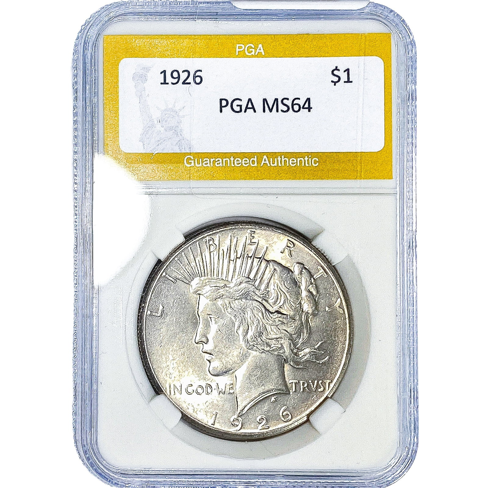 1926 Silver Peace Dollar PGA MS64: 1926 Silver Peace Dollar PGA MS64