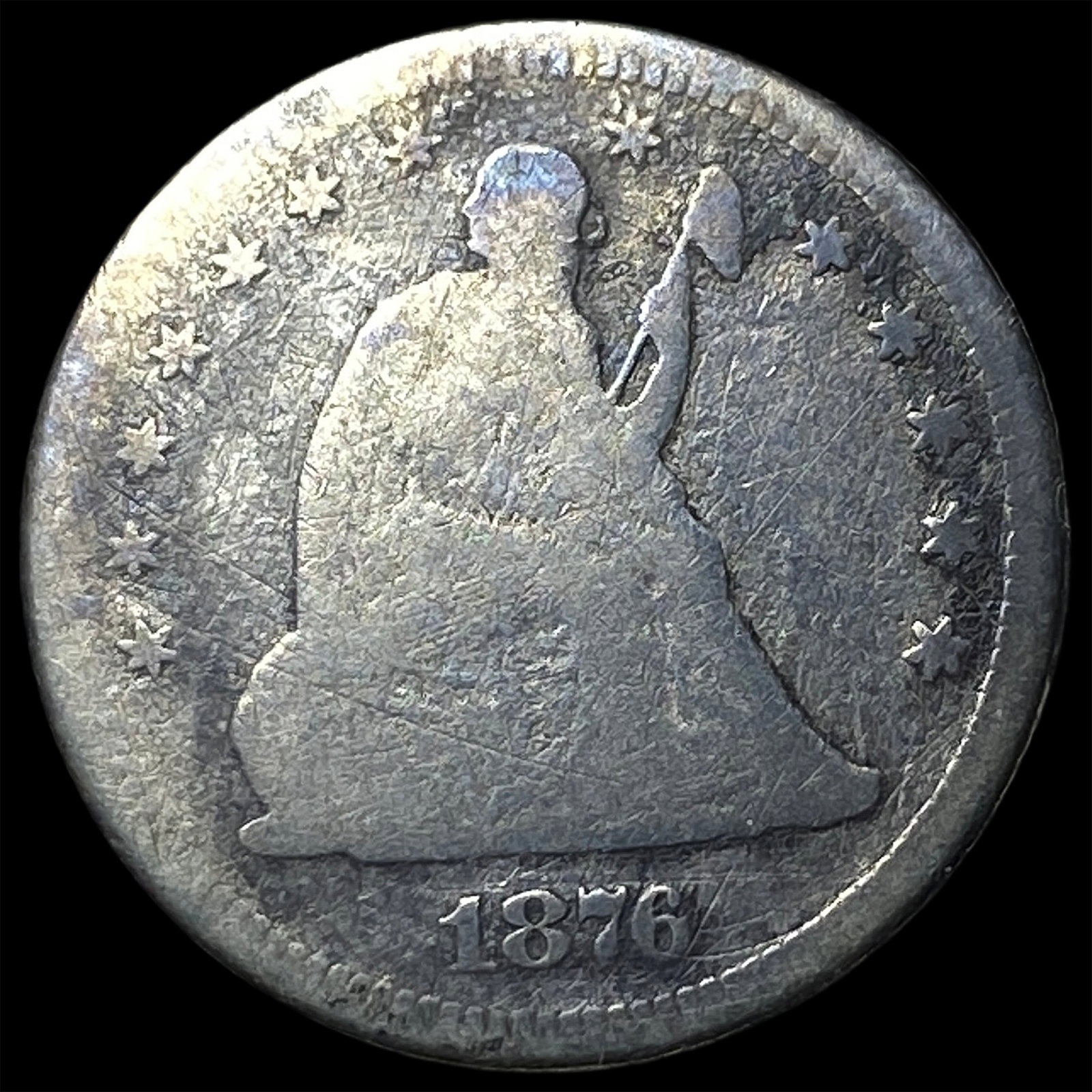 1876 Seated Liberty Quarter NICELY CIRCULATED: 1876 Seated Liberty Quarter NICELY CIRCULATED