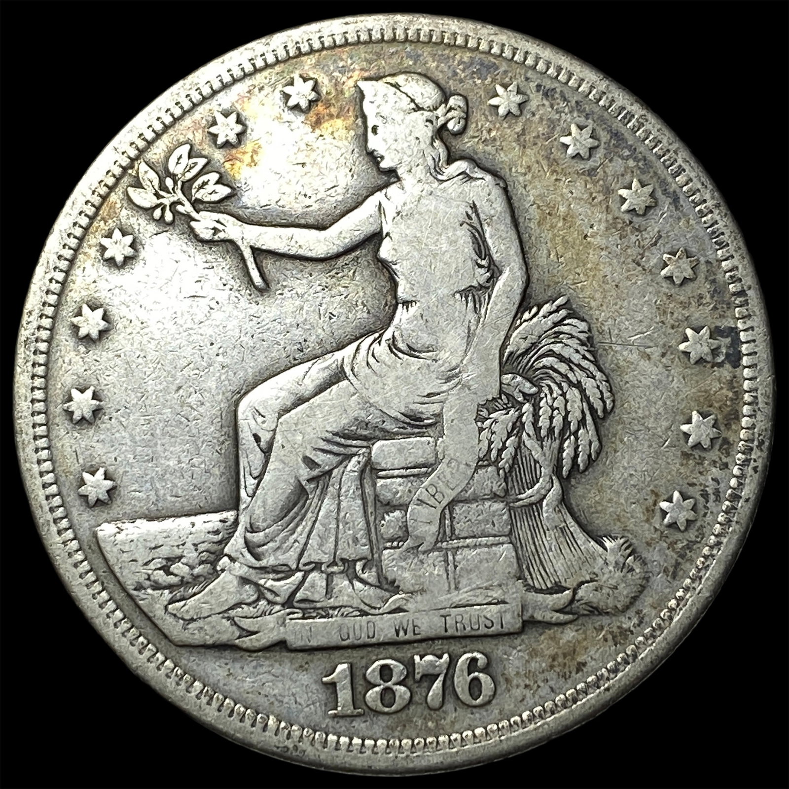 1876 Silver Trade Dollar NEARLY UNCIRCULATED (1 of 2)