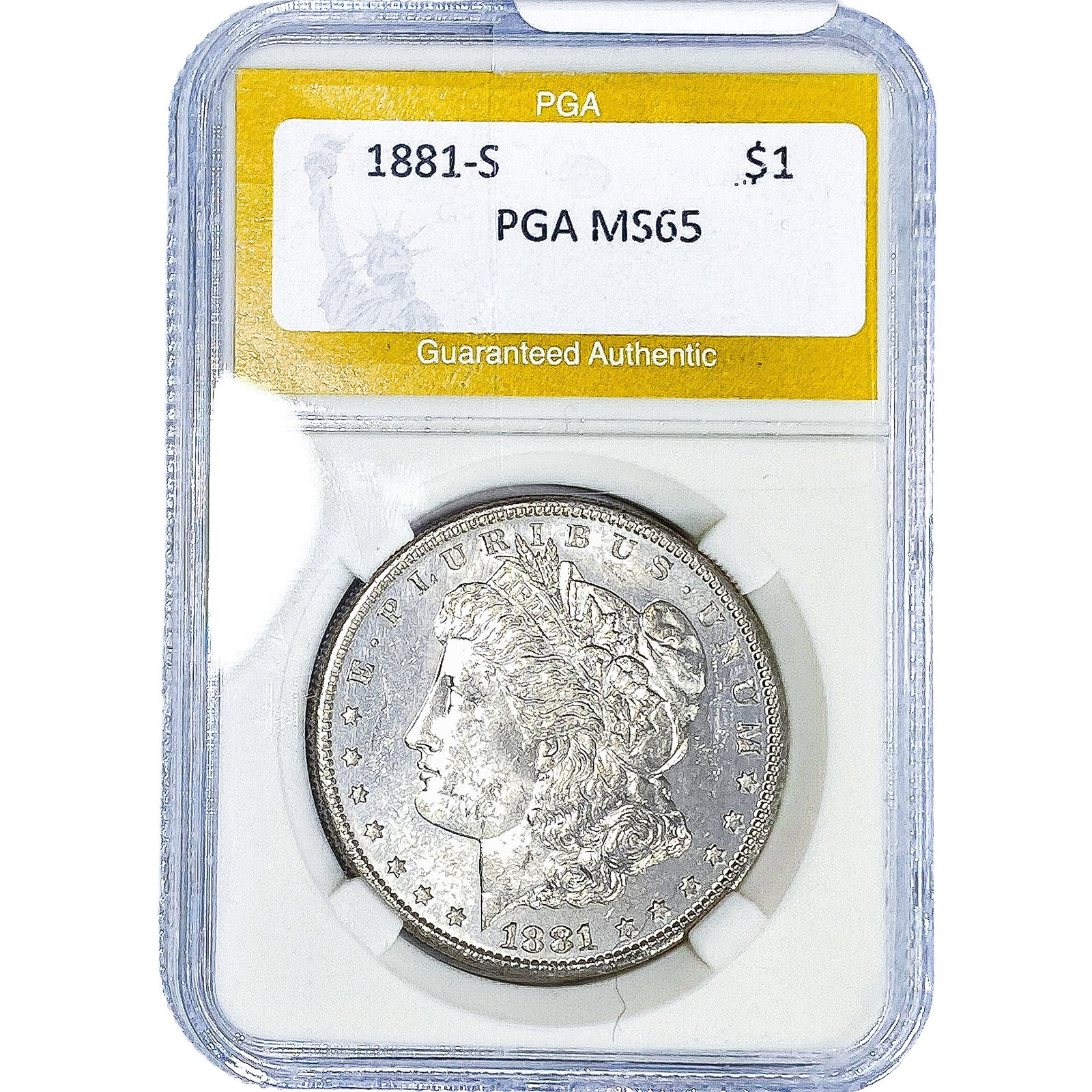 1881-S Morgan Silver Dollar PGA MS65: 1881-S Morgan Silver Dollar PGA MS65