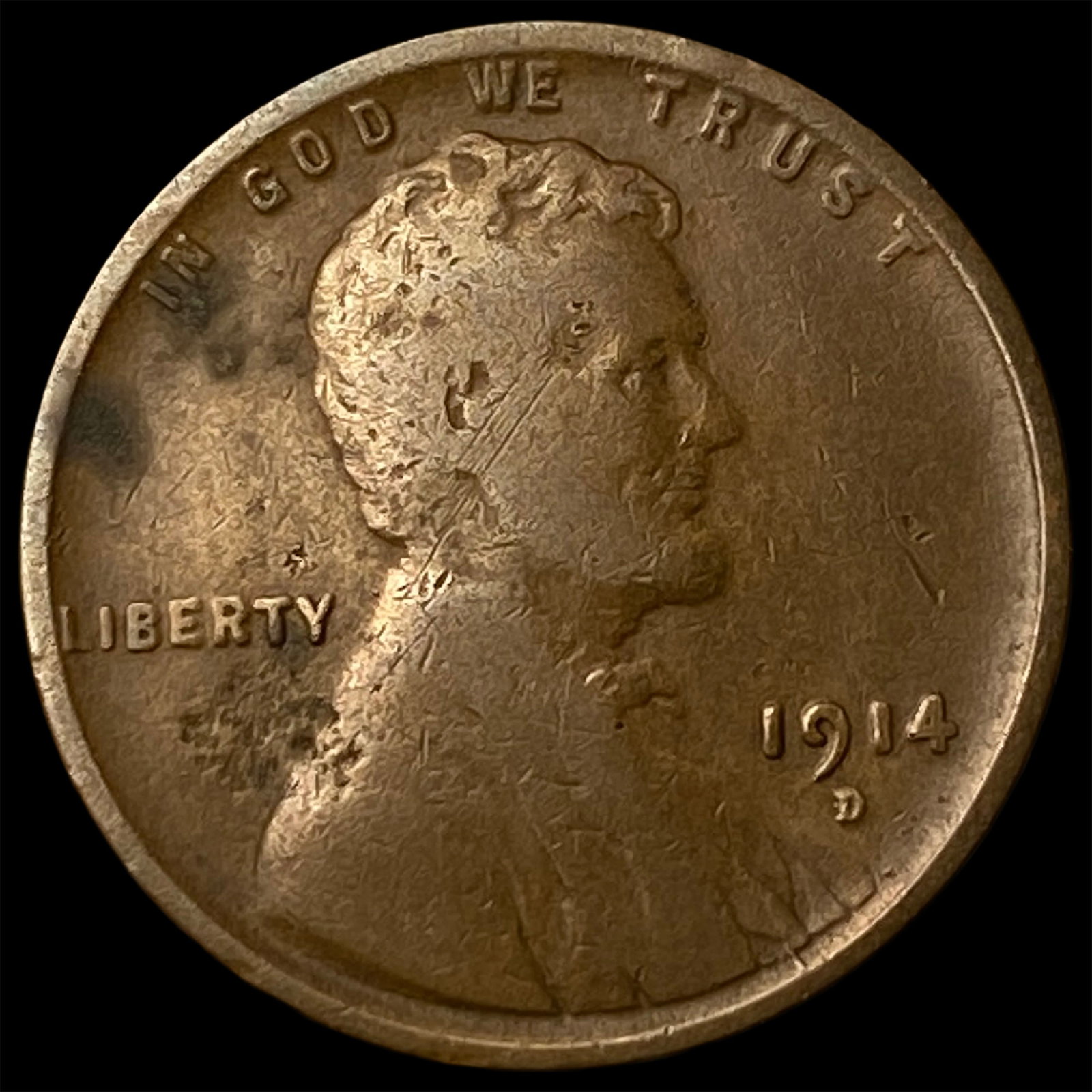 1914-D Lincoln Wheat Cent NEARLY UNCIRCULATED: 1914-D Lincoln Wheat Cent NEARLY UNCIRCULATED
