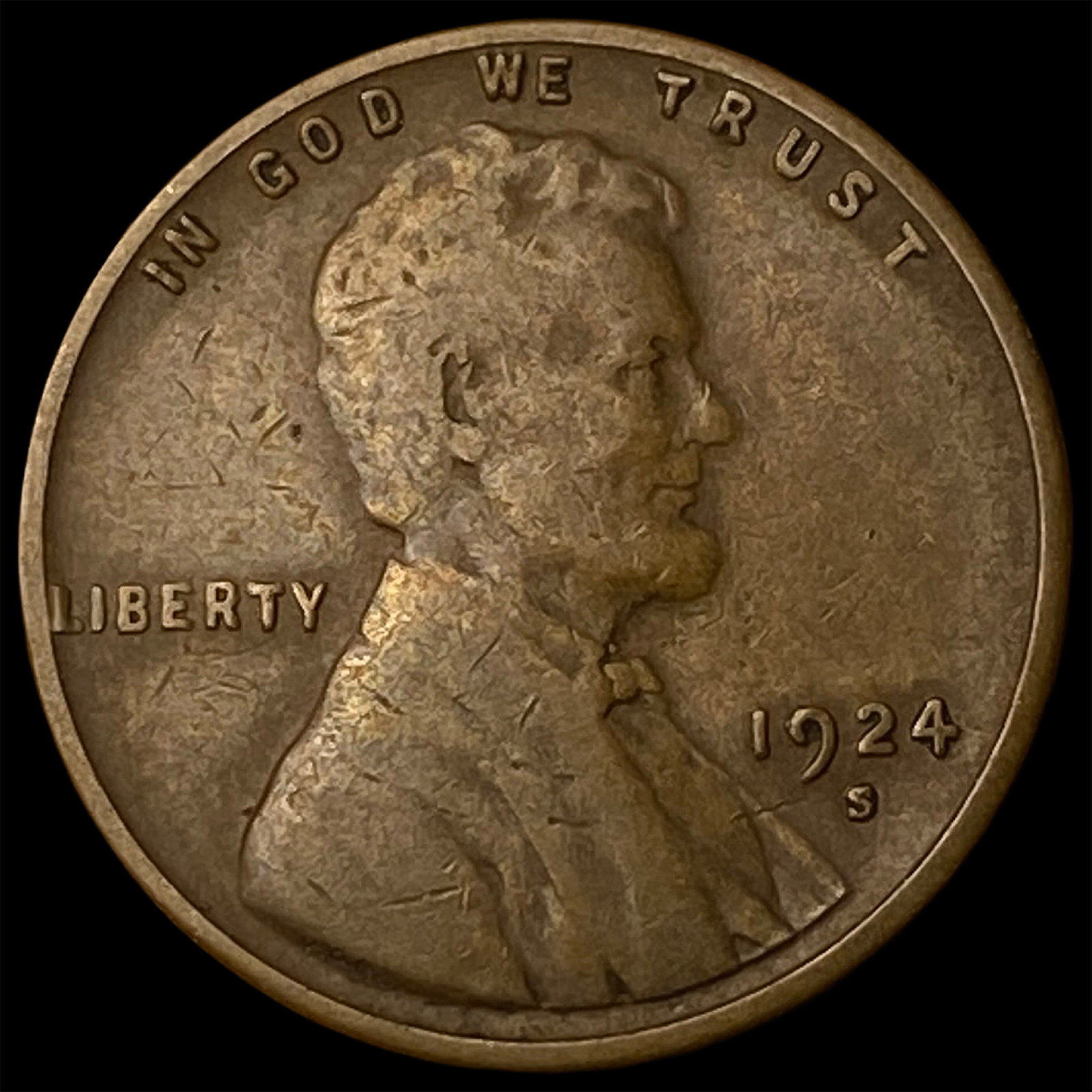 1924-S Lincoln Wheat Cent LIGHTLY CIRCULATED: 1924-S Lincoln Wheat Cent LIGHTLY CIRCULATED