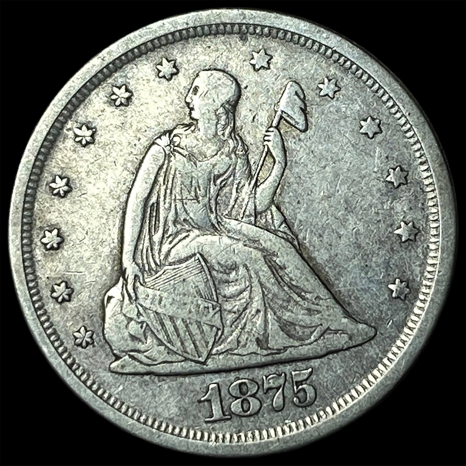 1875-S Silver Twenty Cents NEARLY UNCIRCULATED: 1875-S Silver Twenty Cents NEARLY UNCIRCULATED