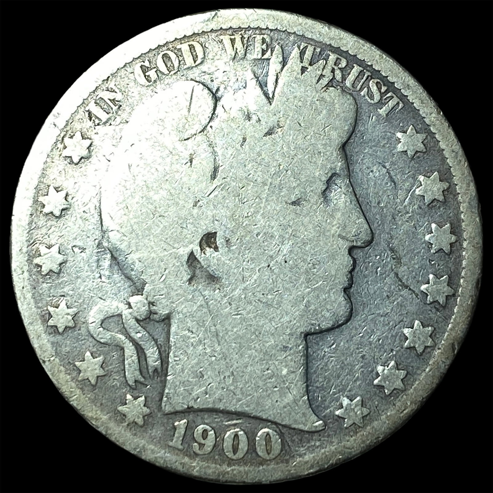 1900 Silver Barber Half Dollar NICELY CIRCULATED: 1900 Silver Barber Half Dollar NICELY CIRCULATED