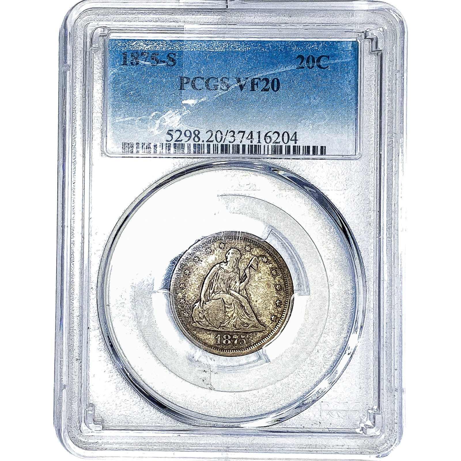 1875-S Twenty Cent Piece PCGS VF20: 1875-S Twenty Cent Piece PCGS VF20