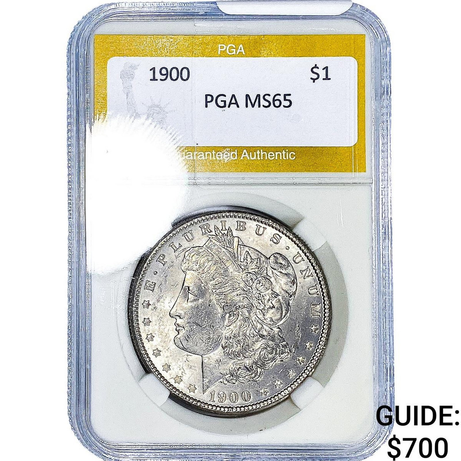 1900 Morgan Silver Dollar PGA MS65: 1900 Morgan Silver Dollar PGA MS65