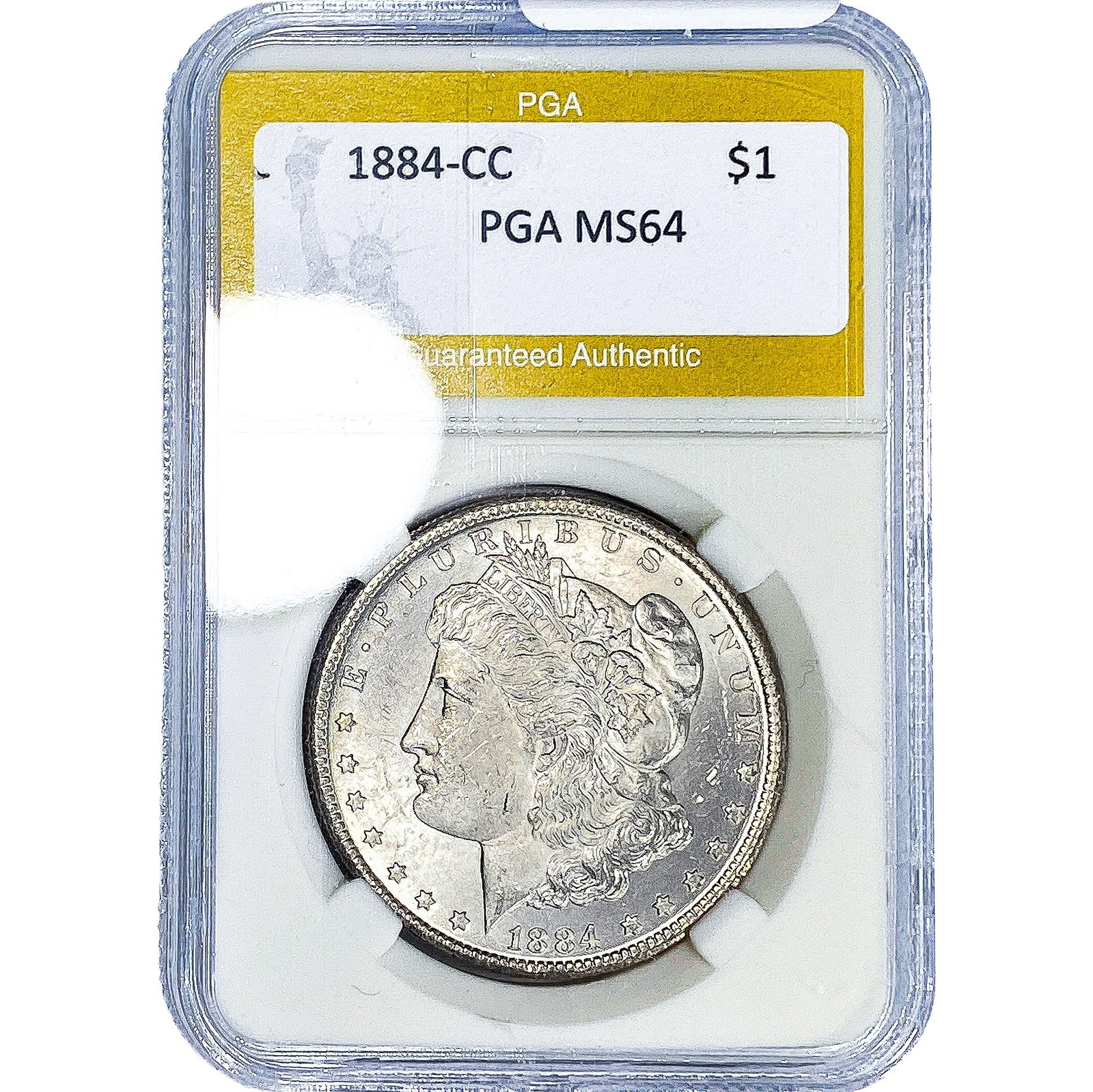 1884-CC Morgan Silver Dollar PGA MS64: 1884-CC Morgan Silver Dollar PGA MS64
