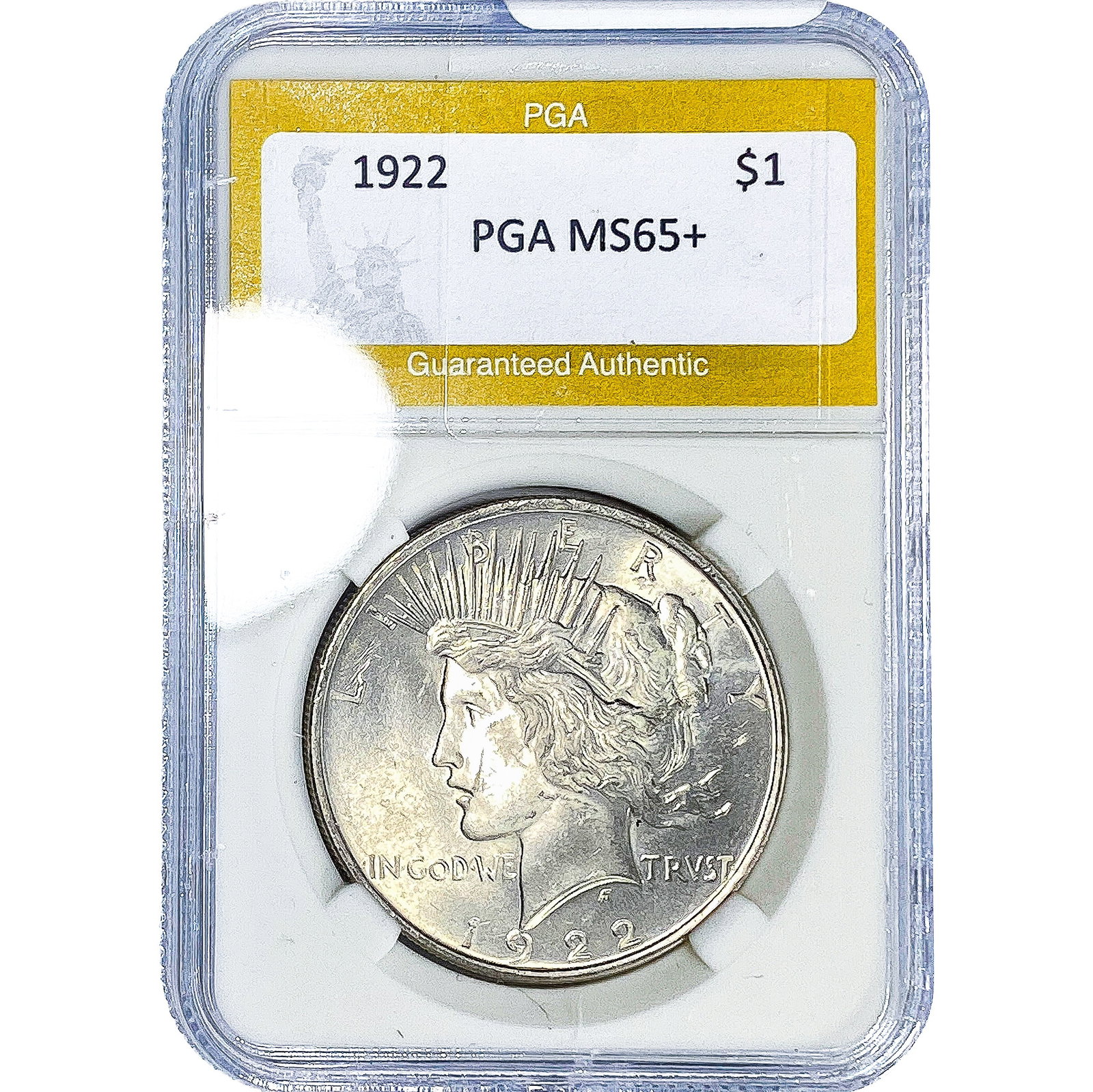 1922 Silver Peace Dollar PGA MS65+: 1922 Silver Peace Dollar PGA MS65+