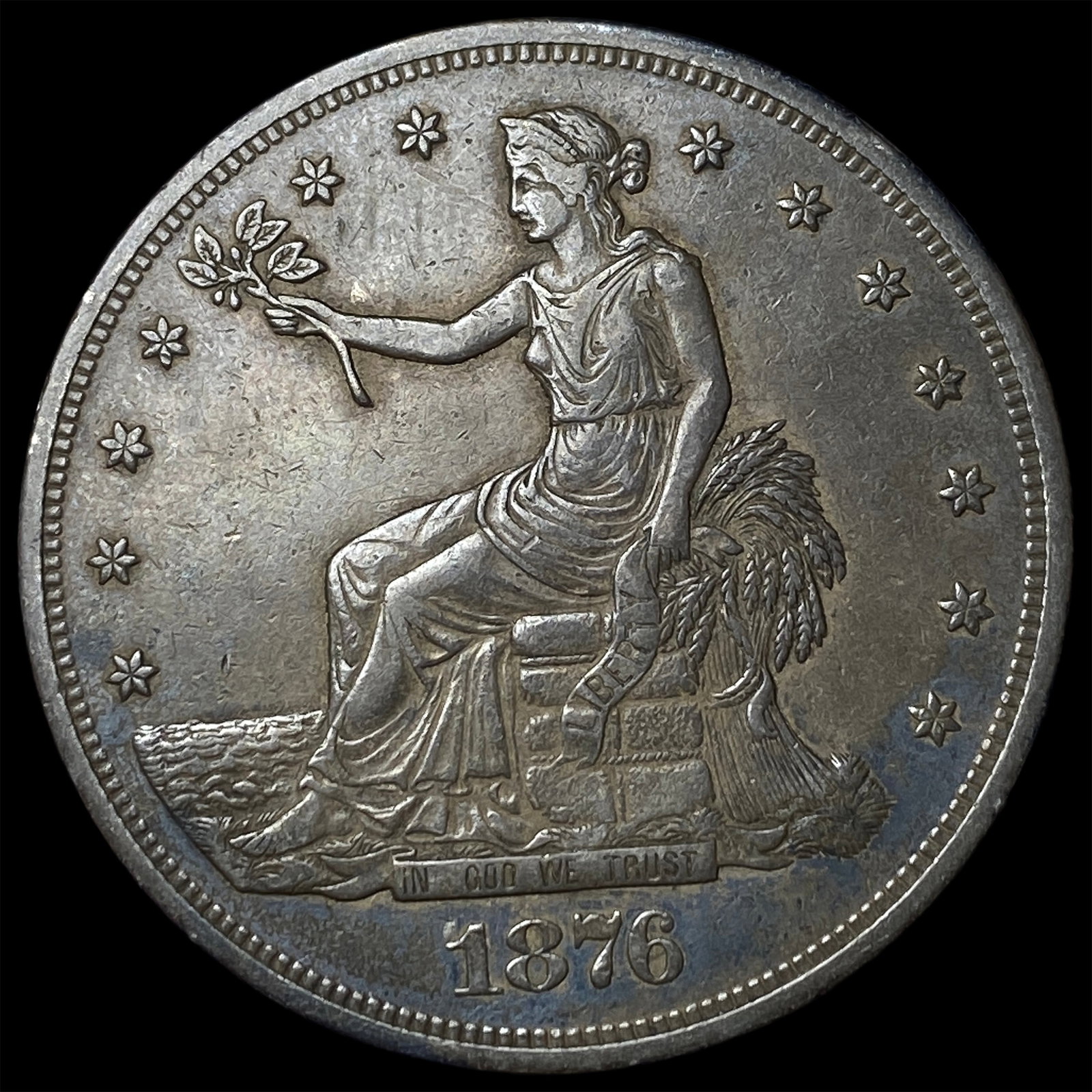1876 Silver Trade Dollar NEARLY UNCIRCULATED: 1876 Silver Trade Dollar NEARLY UNCIRCULATED