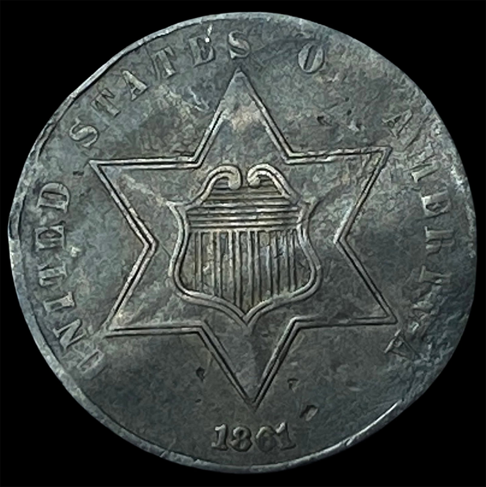 1861 Silver Three-Cent Piece HIGH GRADE (1 of 2)