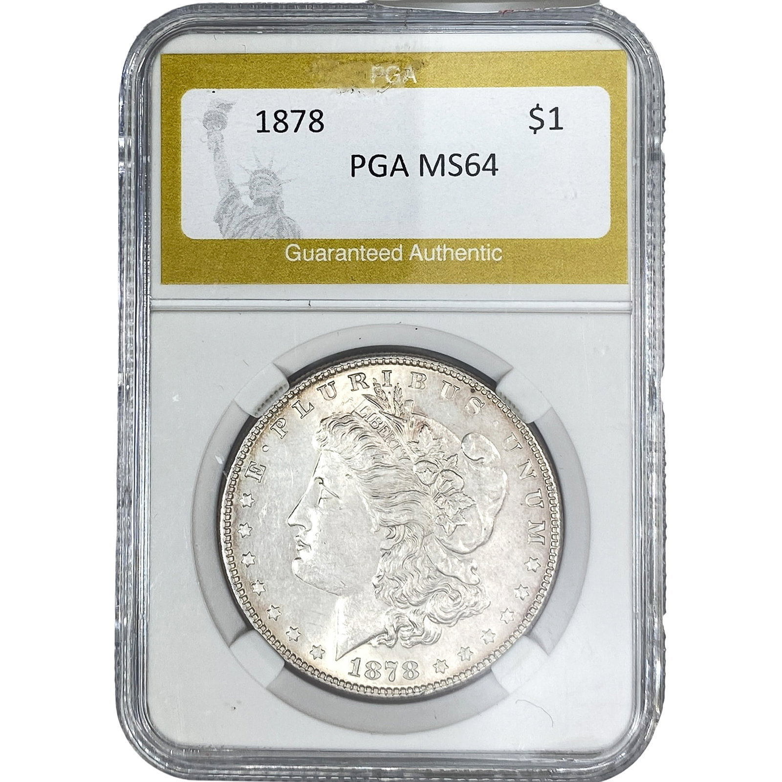 1878 Morgan Silver Dollar PGA MS64: 1878 Morgan Silver Dollar PGA MS64