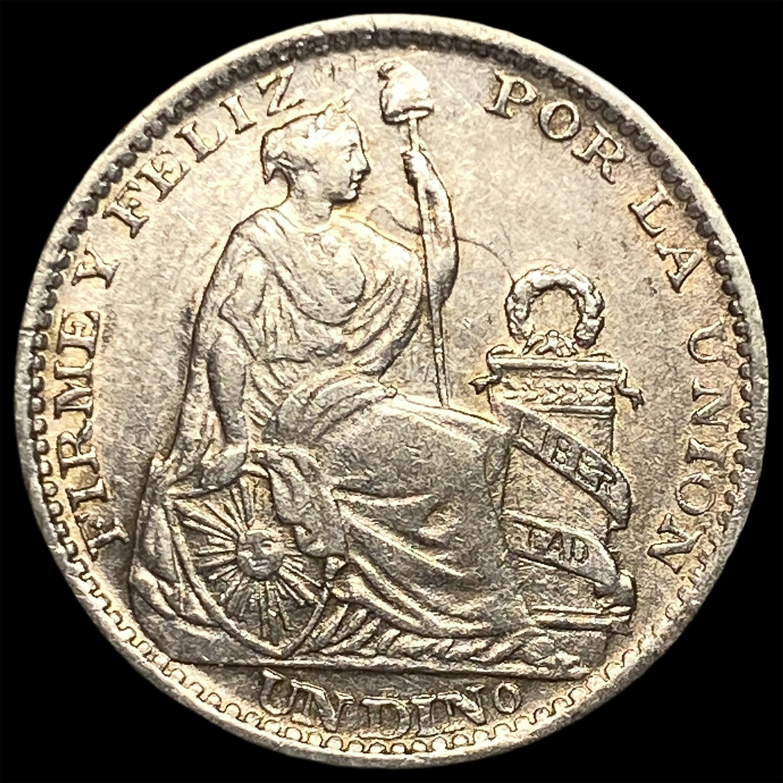 1902/1897 Peru Silver 1 Dinero KM 204.2: 1902/1897 Peru Silver 1 Dinero KM 204.2