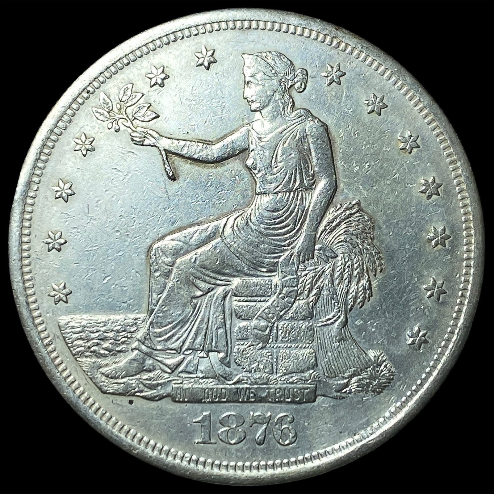 1876-S Silver Trade Dollar NEARLY UNCIRCULATED: 1876-S Silver Trade Dollar NEARLY UNCIRCULATED