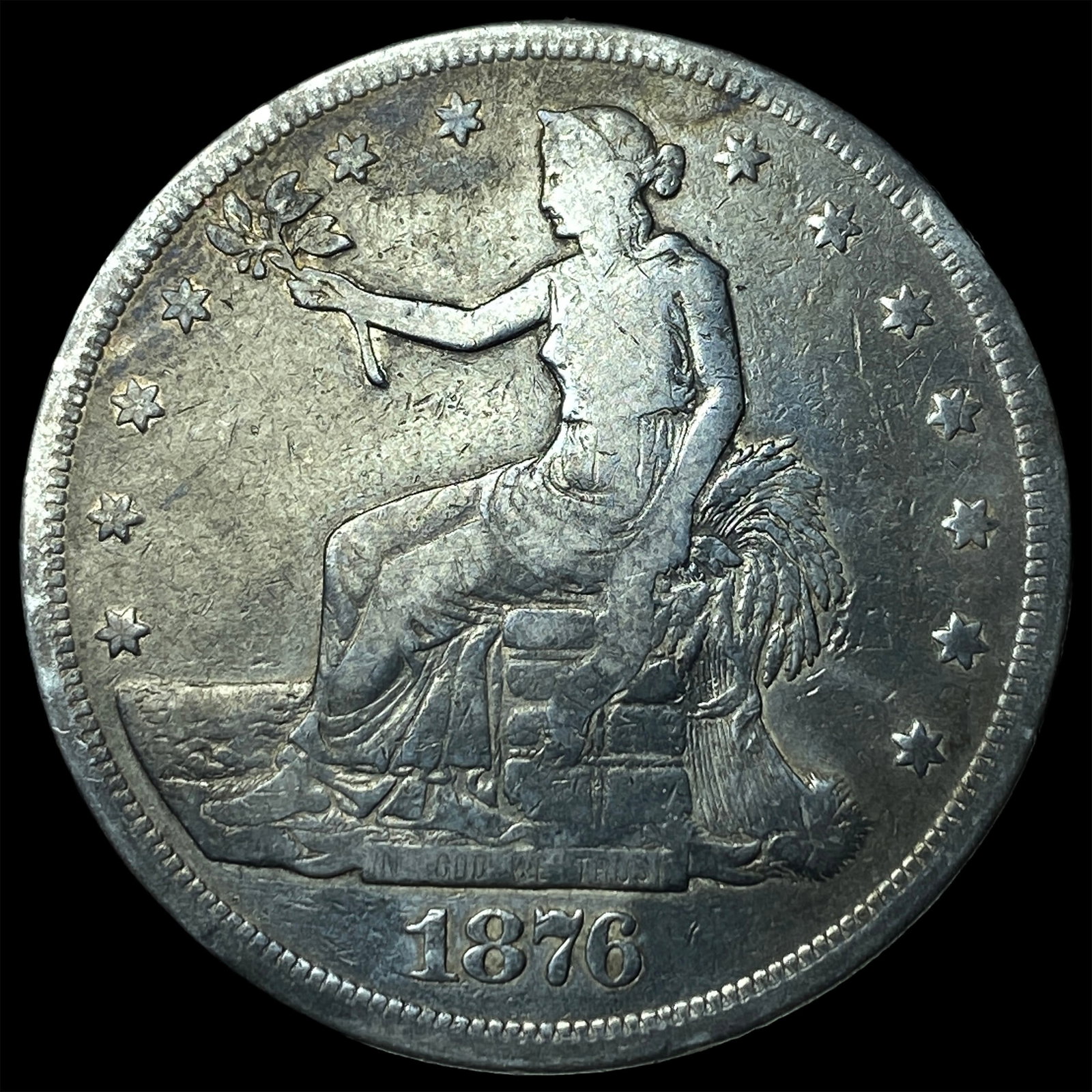 1876 Silver Trade Dollar NEARLY UNCIRCULATED: 1876 Silver Trade Dollar NEARLY UNCIRCULATED