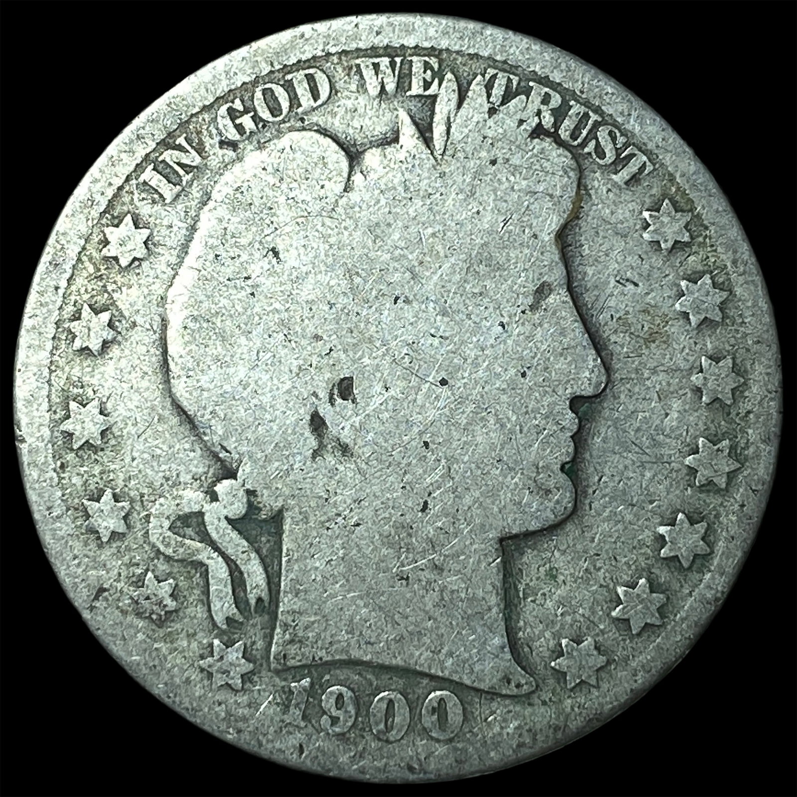 1900 Silver Barber Half Dollar NICELY CIRCULATED: 1900 Silver Barber Half Dollar NICELY CIRCULATED