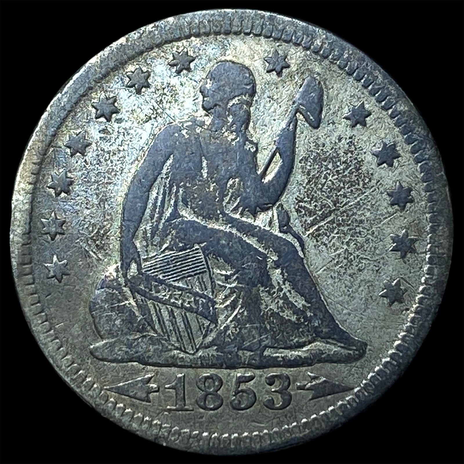 1853 Arrows Seated Liberty Quarter LIGHTLY CIRCULATED: 1853 Arrows Seated Liberty Quarter LIGHTLY CIRCULATED