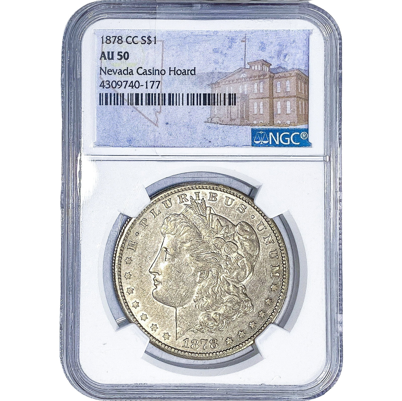 1878-CC Morgan Silver Dollar NGC AU50: 1878-CC Morgan Silver Dollar NGC AU50