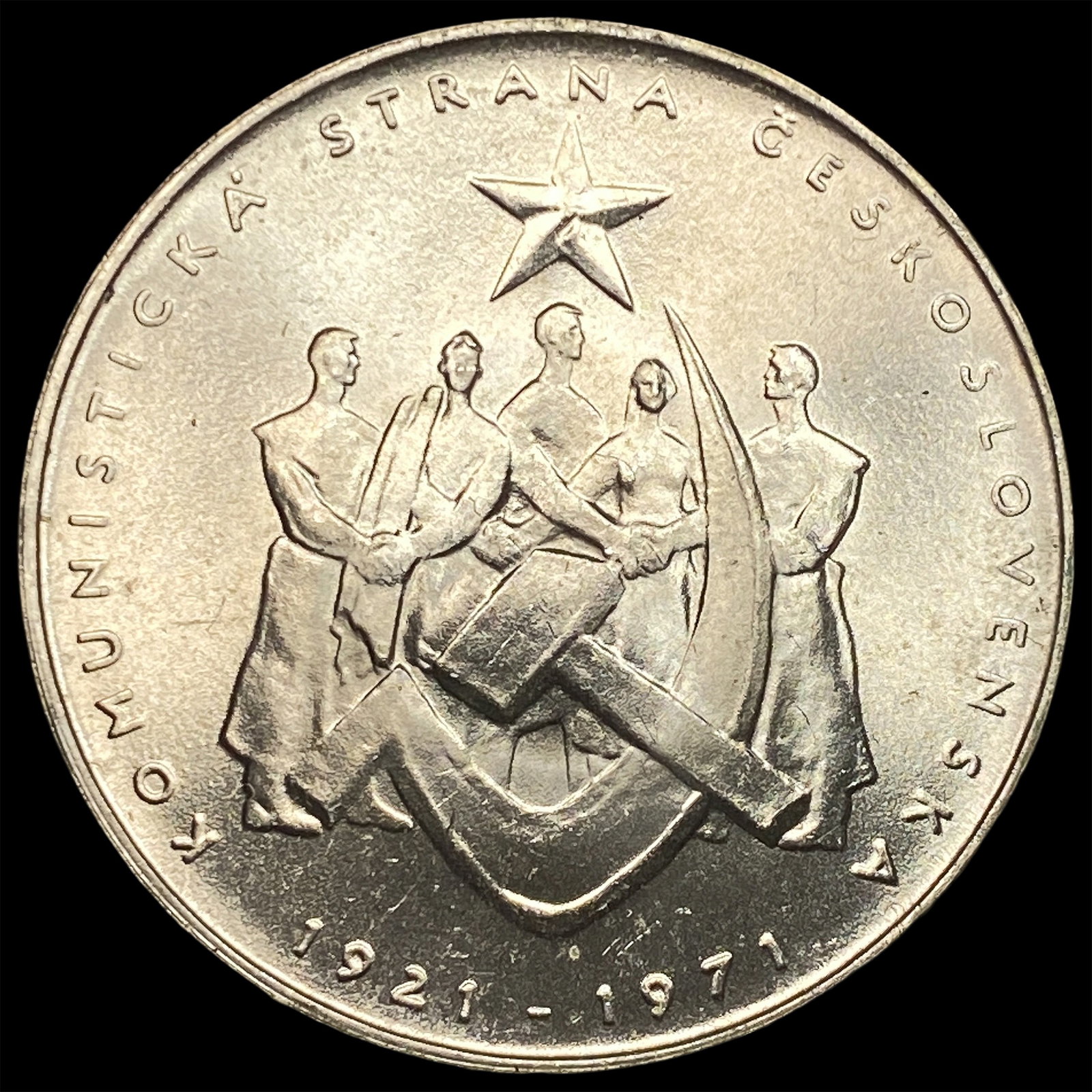 1971 Czech. Communist Party Silver 50 Korun: 1971 Czech. Communist Party Silver 50 Korun