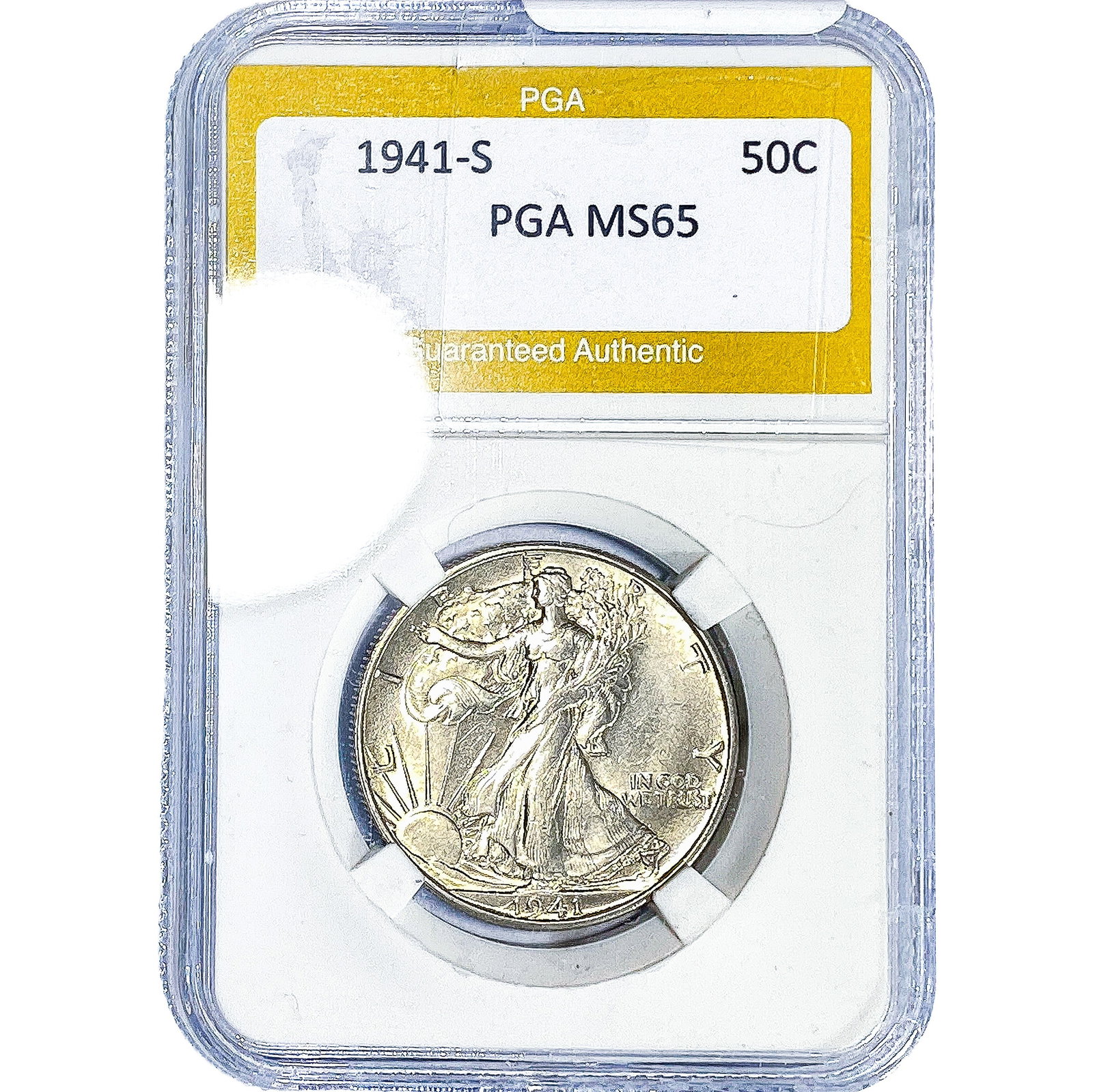1941-S Walking Liberty Half Dollar PGA MS65: 1941-S Walking Liberty Half Dollar PGA MS65
