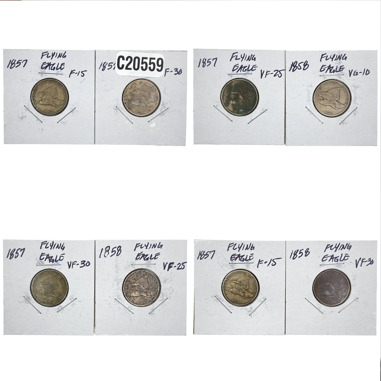 [8 Coins] 1857-1858 Flying Eagle Cent (1 of 2)