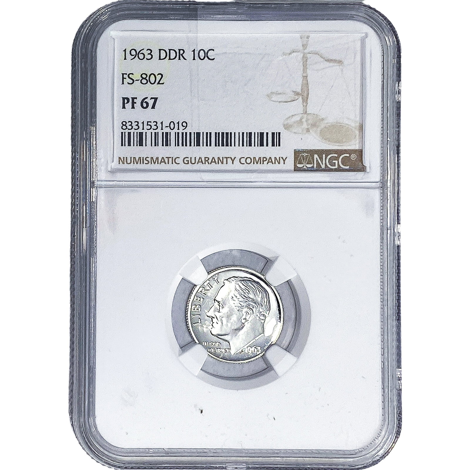 1963 DDR Roosevelt Dime NGC PF67 (1 of 2)